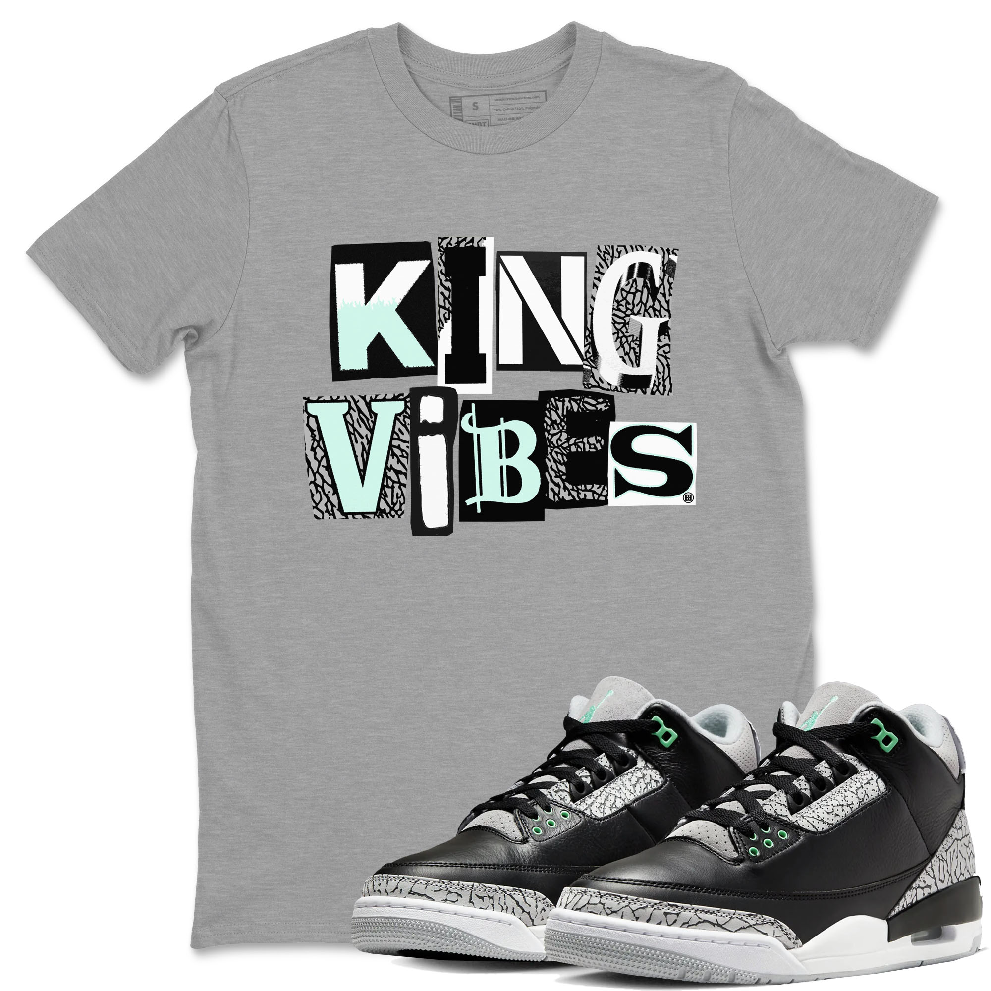 King Vibes snkmatch Tees - Air Jordan 3 Green Glow