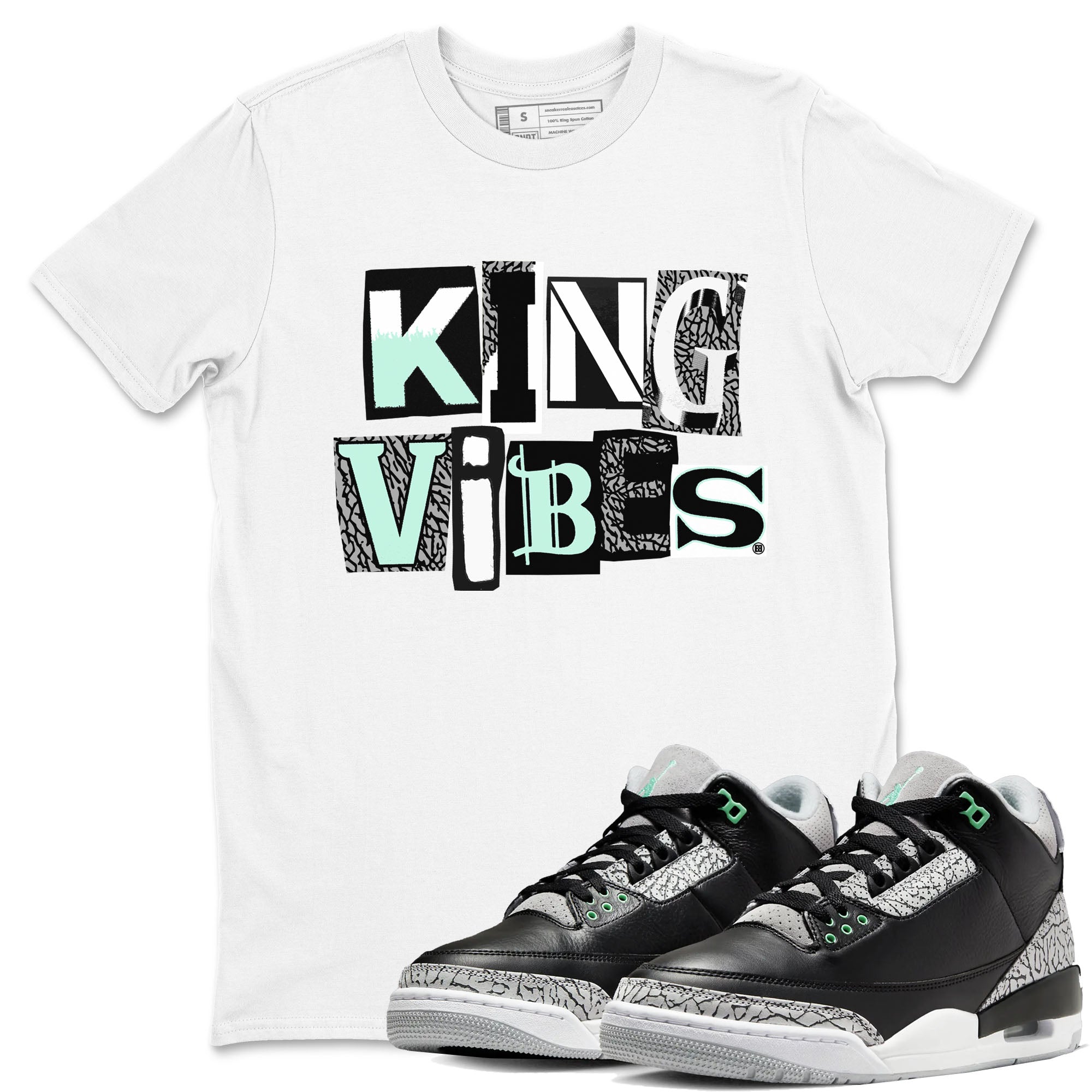 King Vibes snkmatch Tees - Air Jordan 3 Green Glow