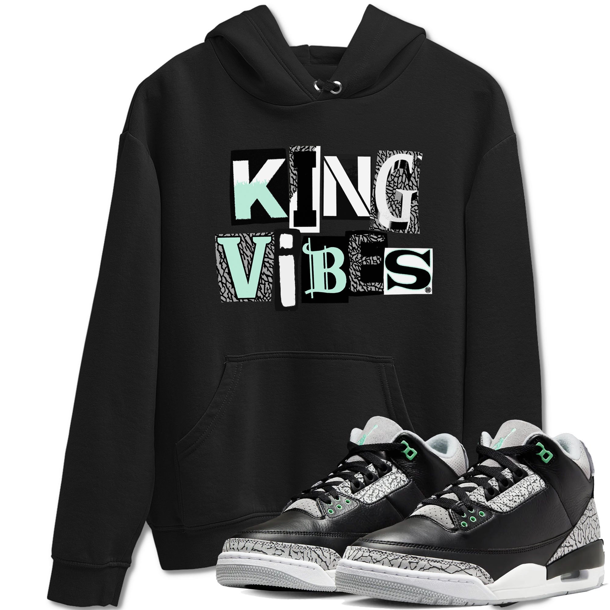 King Vibes snkmatch Tees - Air Jordan 3 Green Glow