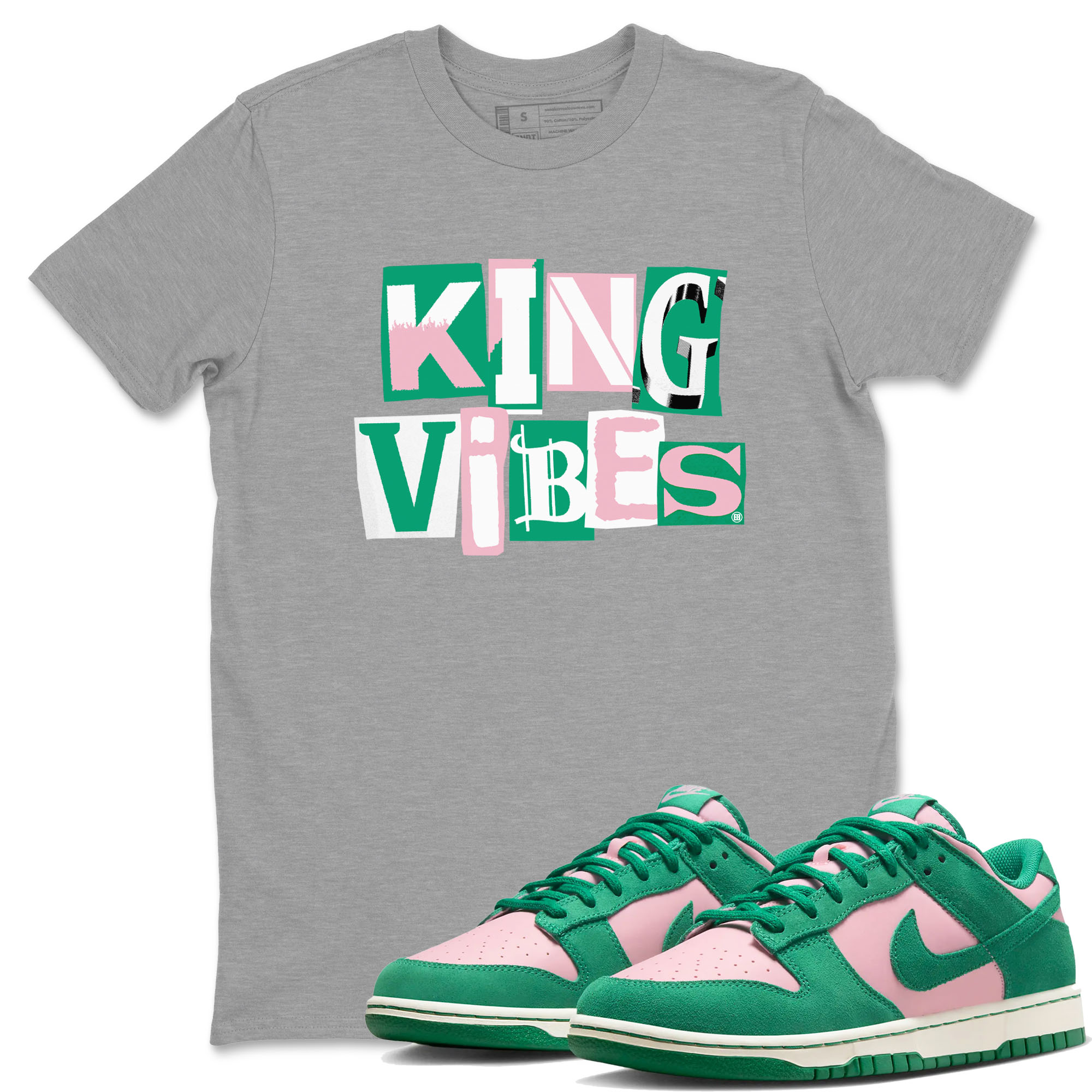 King Vibes snkmatch Tees - Dunk Medium Soft Pink Malachite