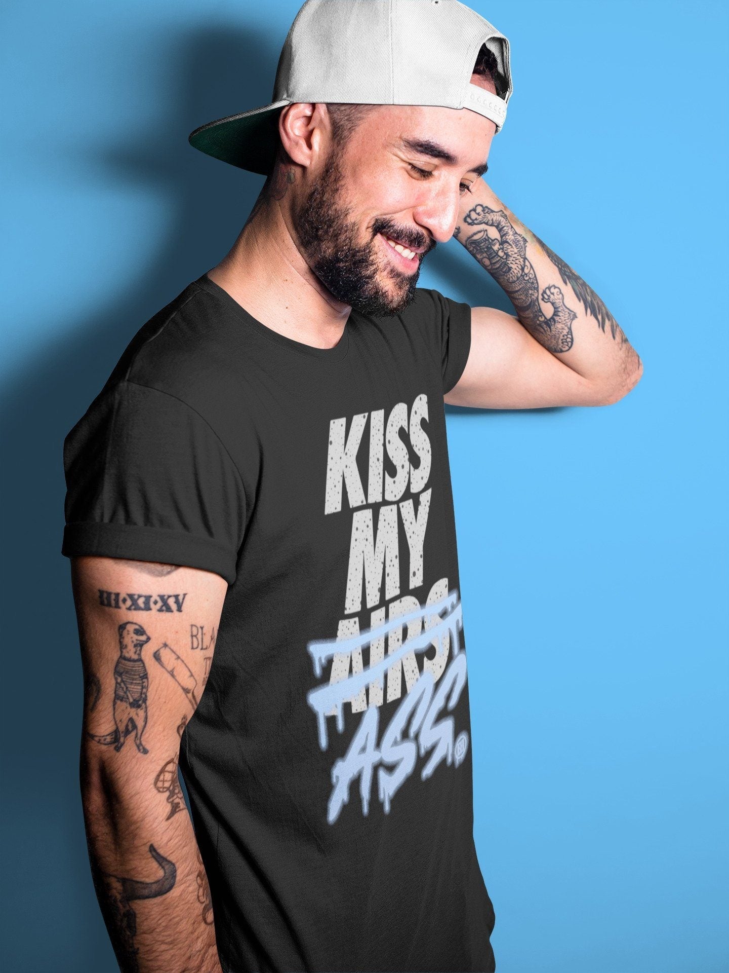 Kiss My Ass Unisex Tops - Air Jordan 4 University Blue