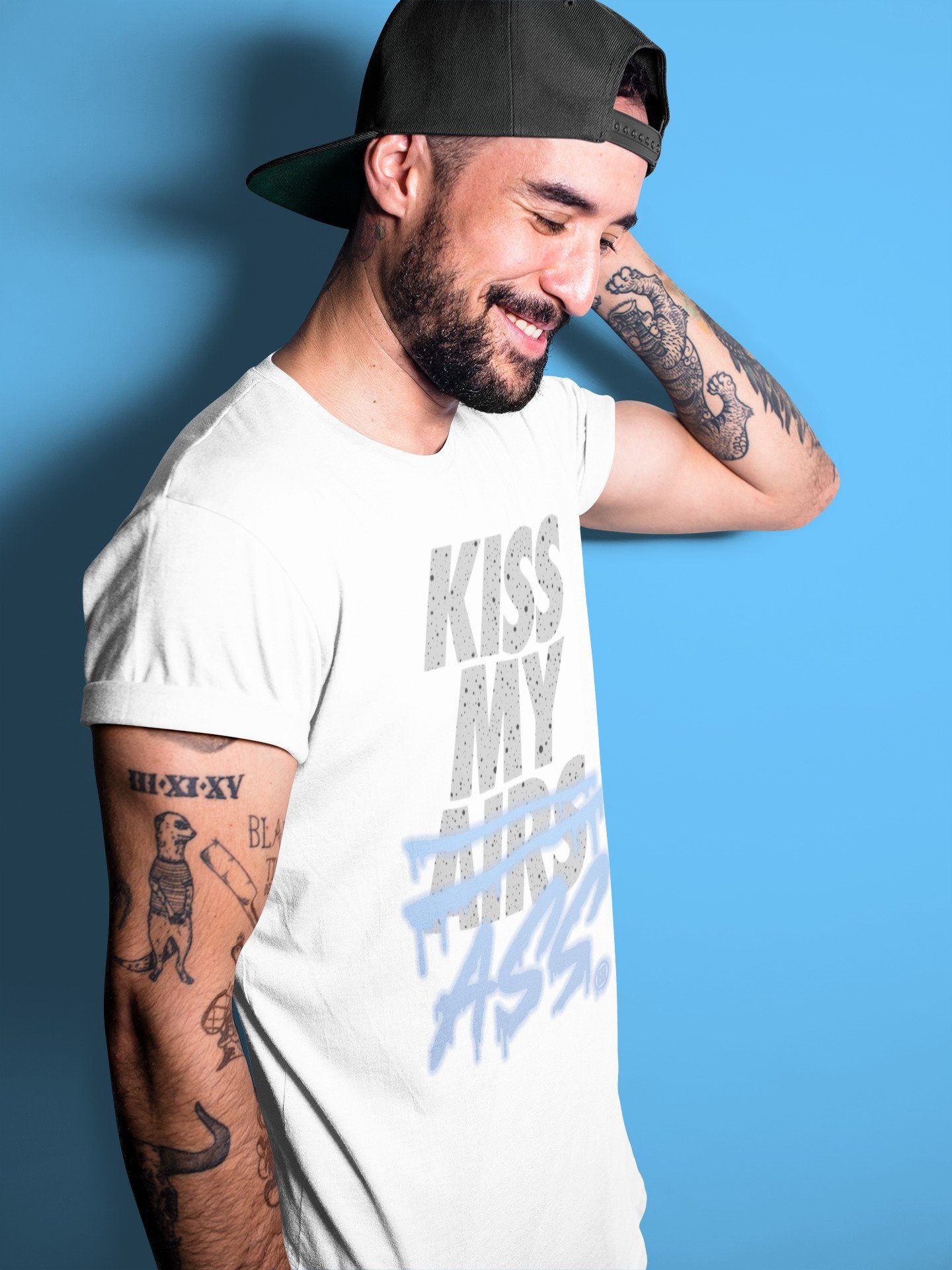 Kiss My Ass Unisex Tops - Air Jordan 4 University Blue