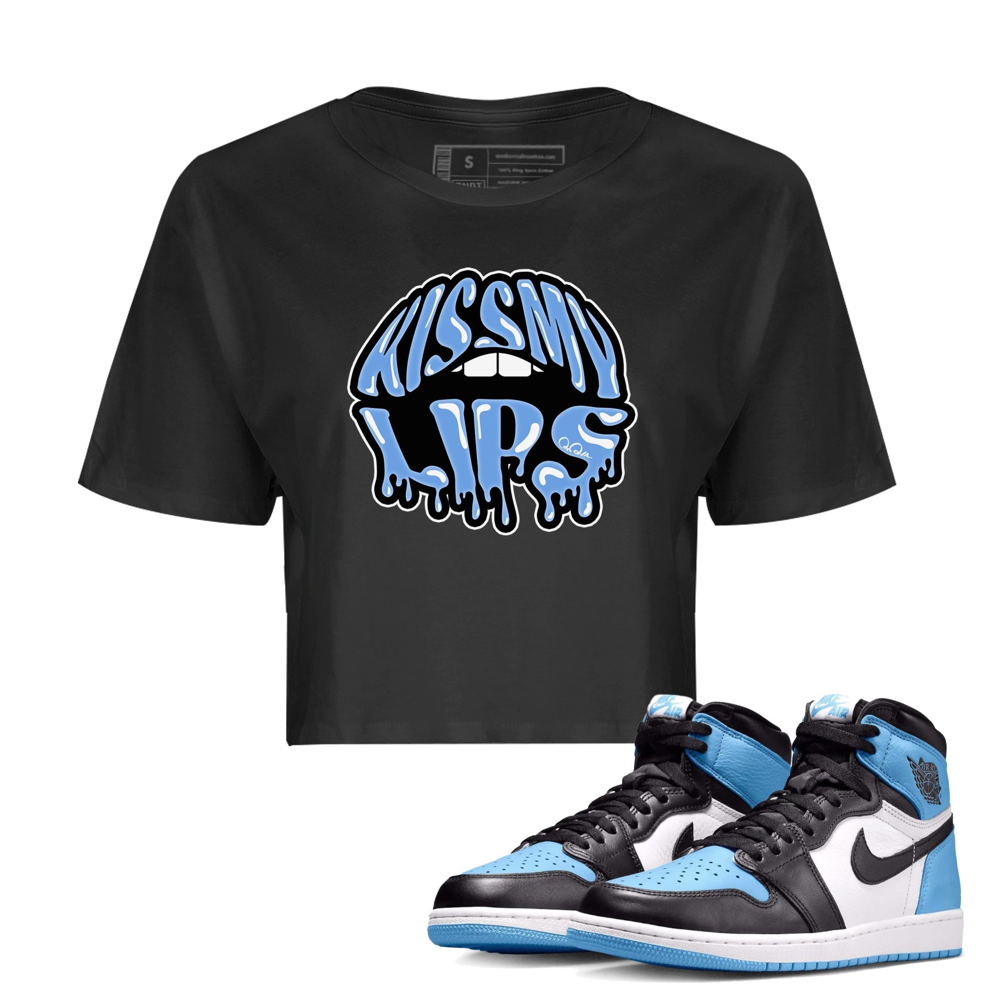 Kiss My Lips Women's Tops - Air Jordan 1 UNC Toe