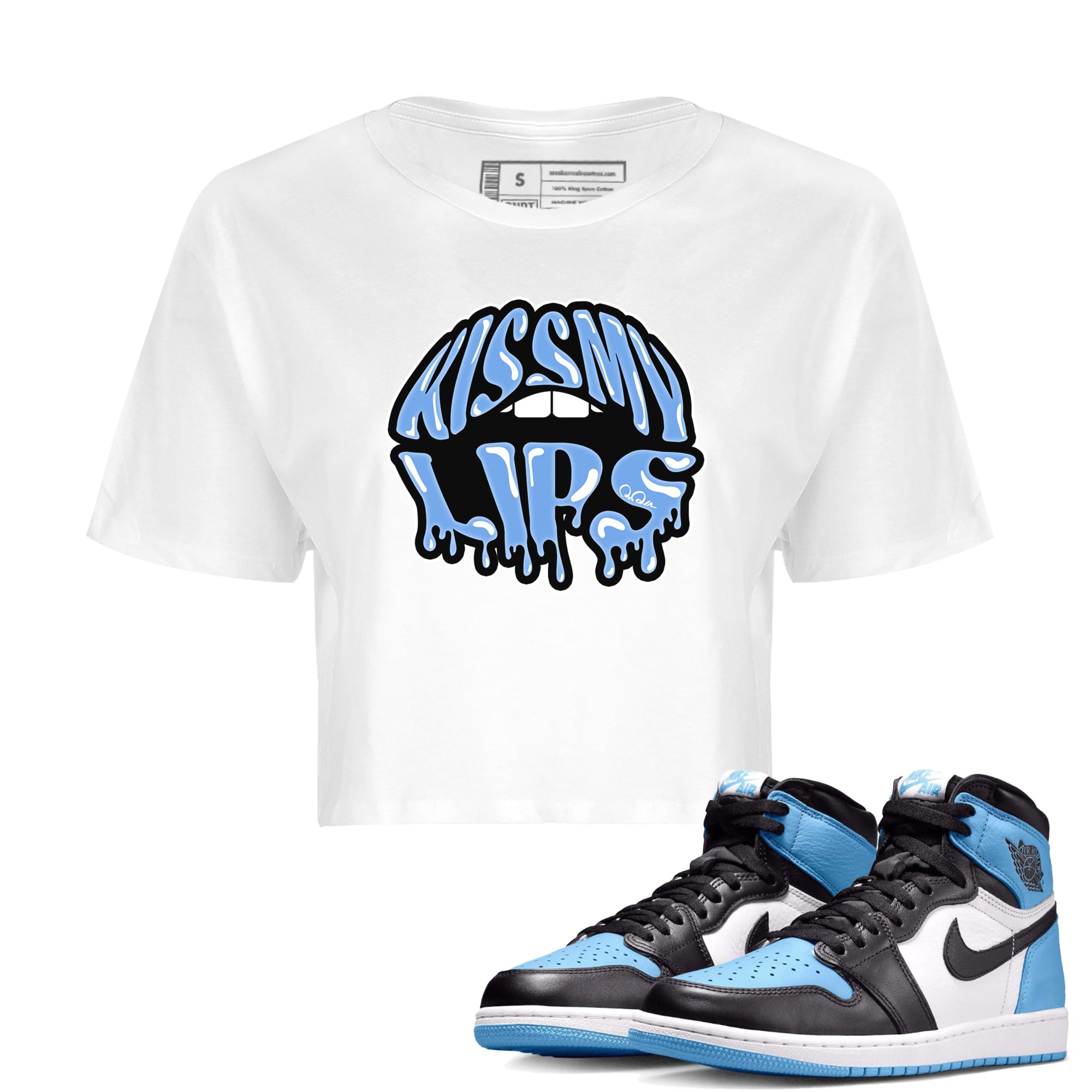 Kiss My Lips Women's Tops - Air Jordan 1 UNC Toe