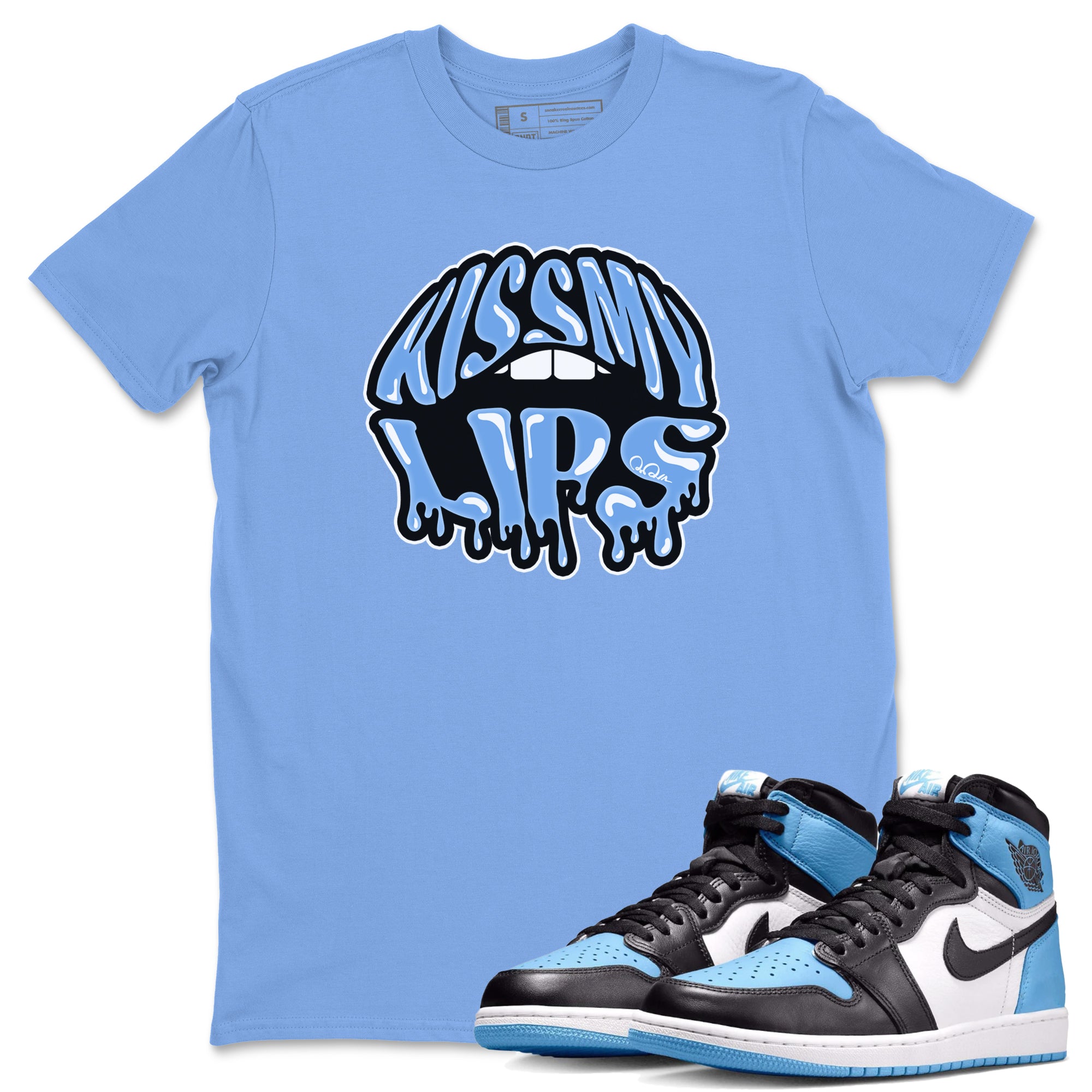 Kiss My Lips Unisex Tops - Air Jordan 1 UNC Toe