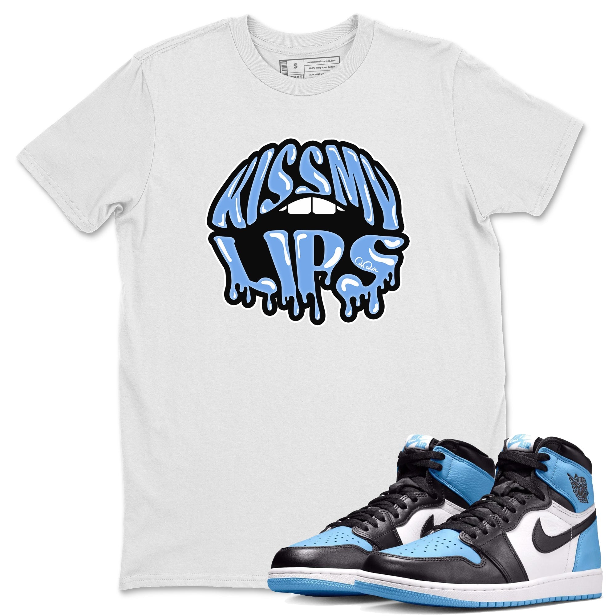 Kiss My Lips Unisex Tops - Air Jordan 1 UNC Toe