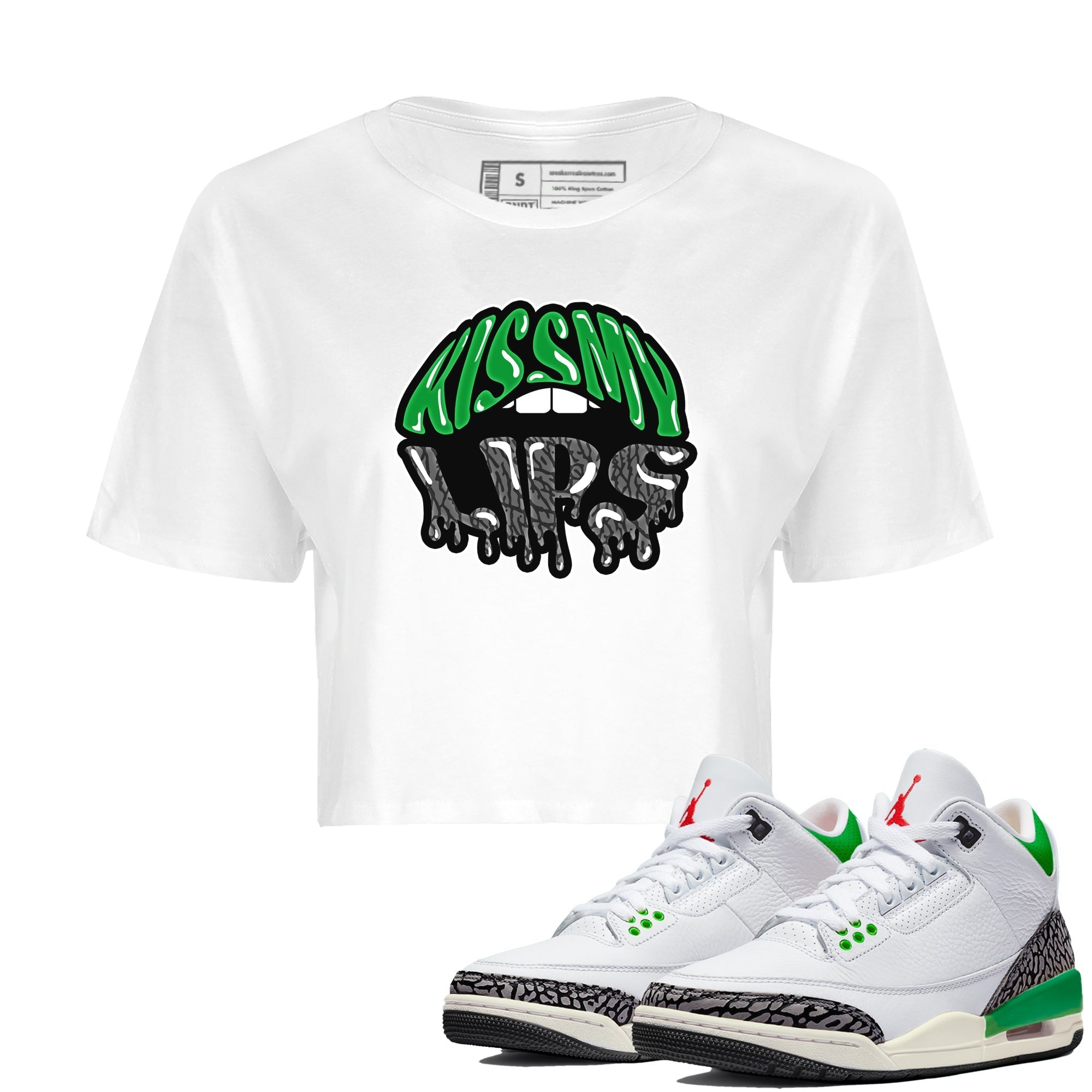 Kiss My Lips Women's Tops - Air Jordan 3 Lucky Green