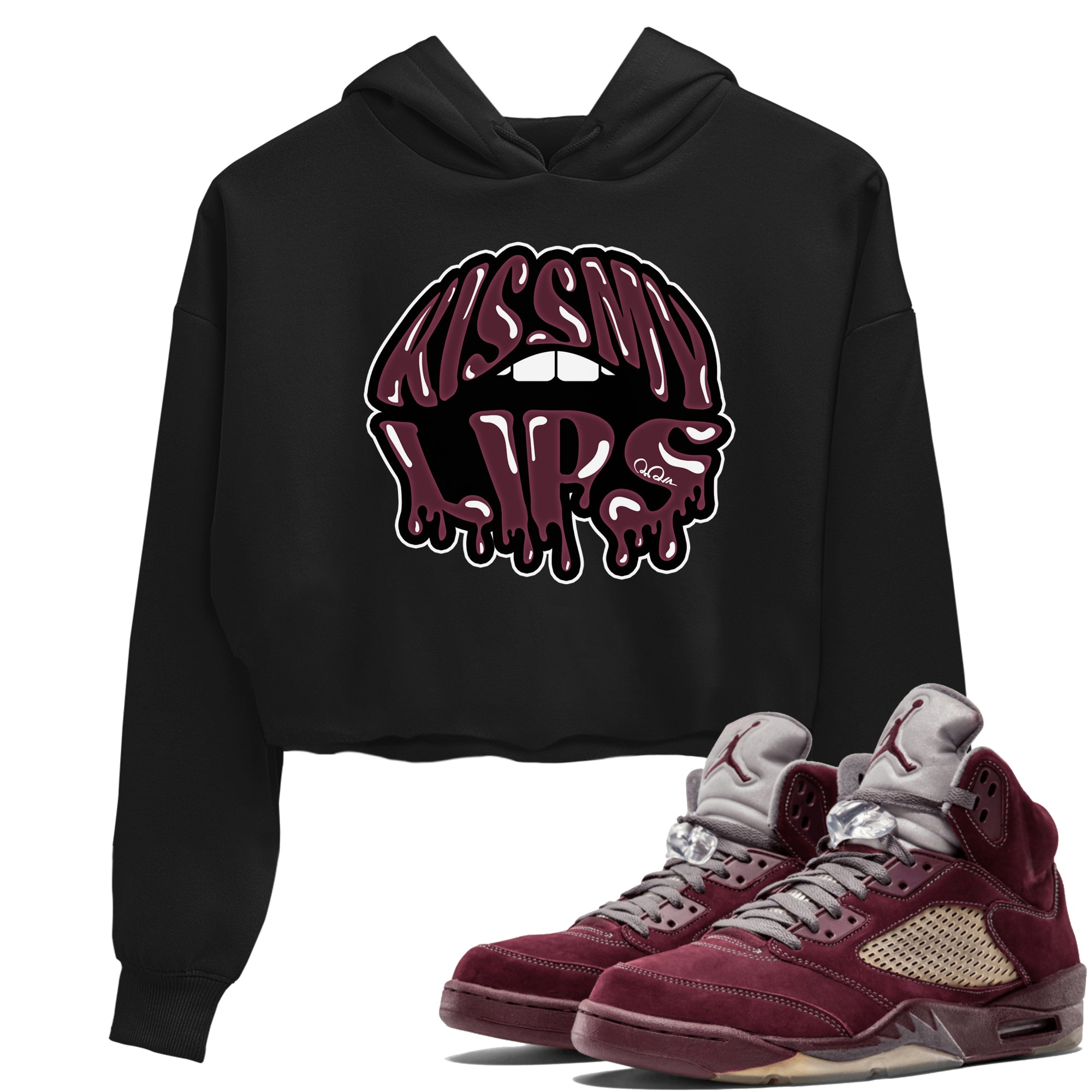 Kiss My Lips Women's Tops - Air Jordan 5 Burgundy
