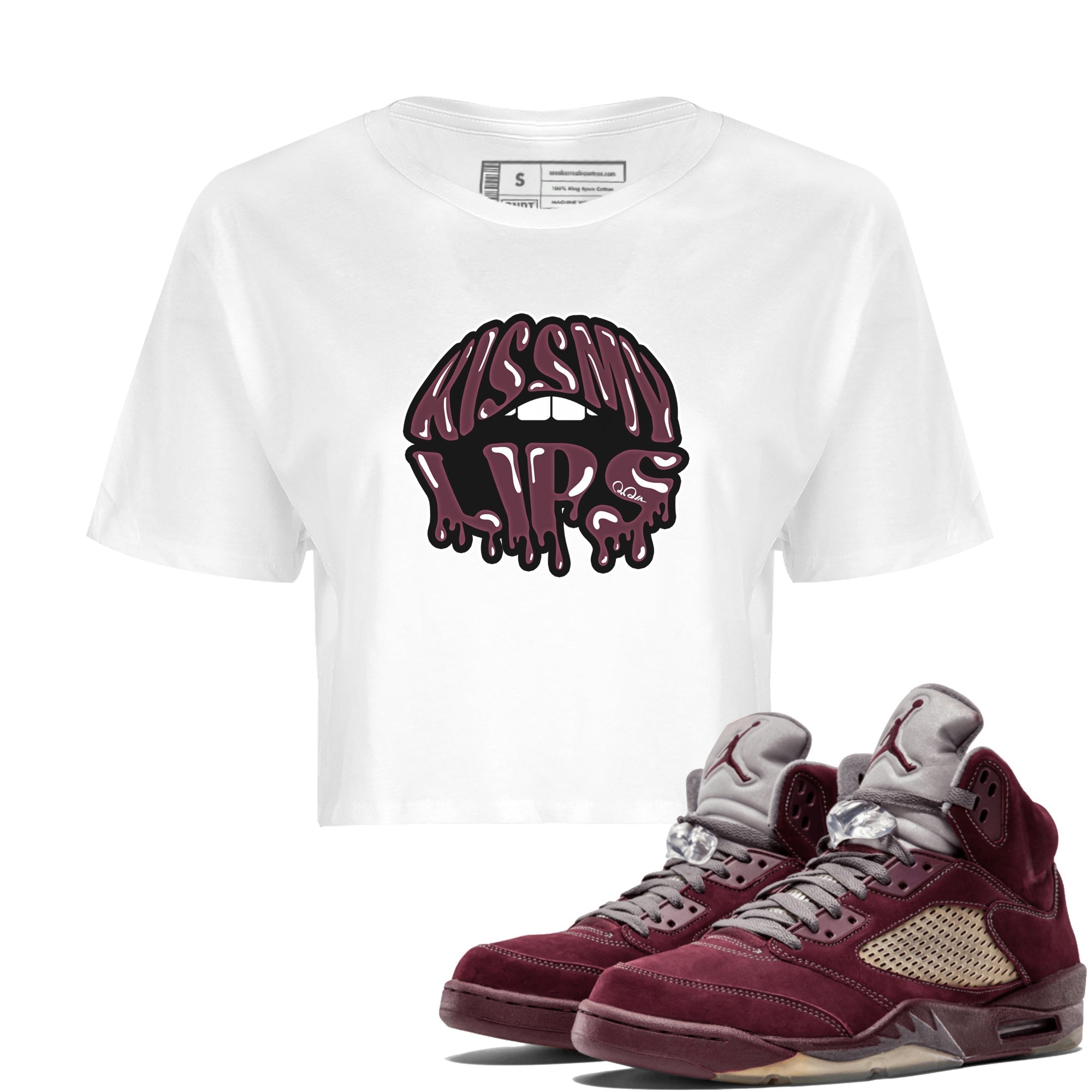 Kiss My Lips Women's Tops - Air Jordan 5 Burgundy