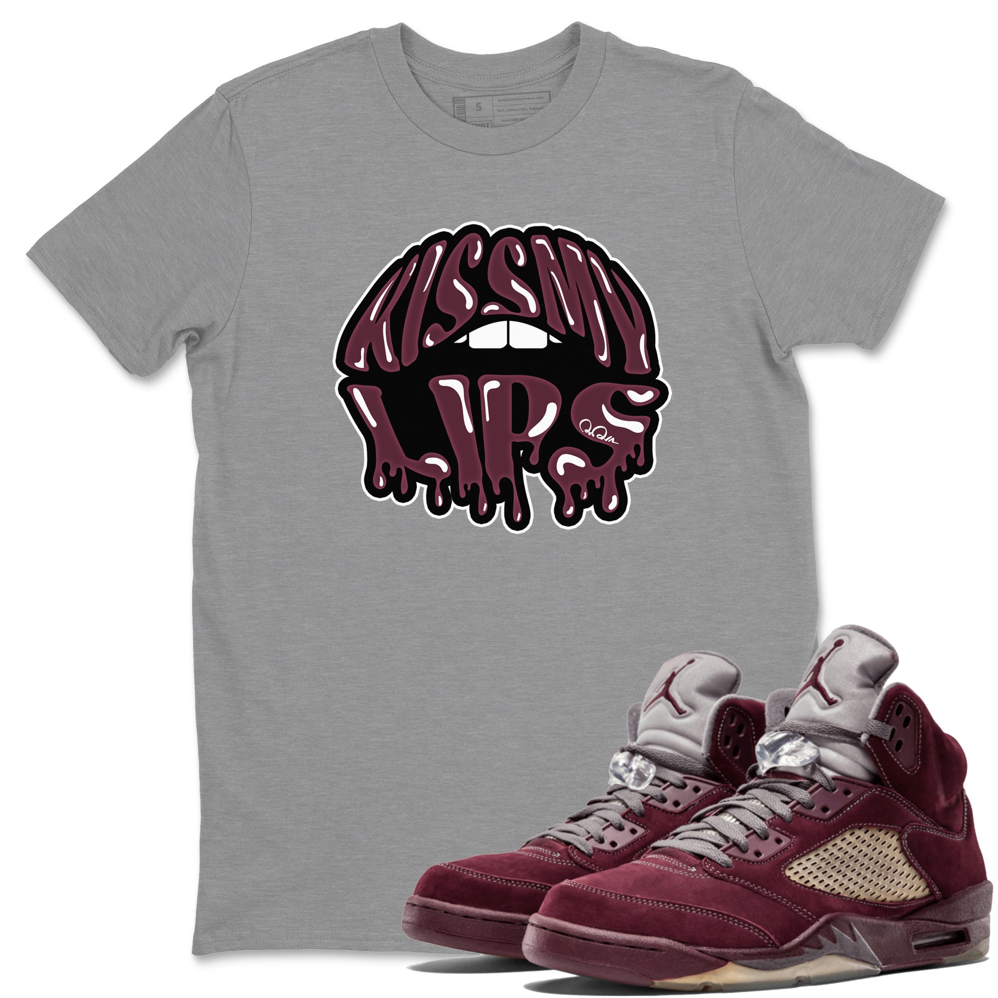 Kiss My Lips Unisex Tops - Air Jordan 5 Burgundy
