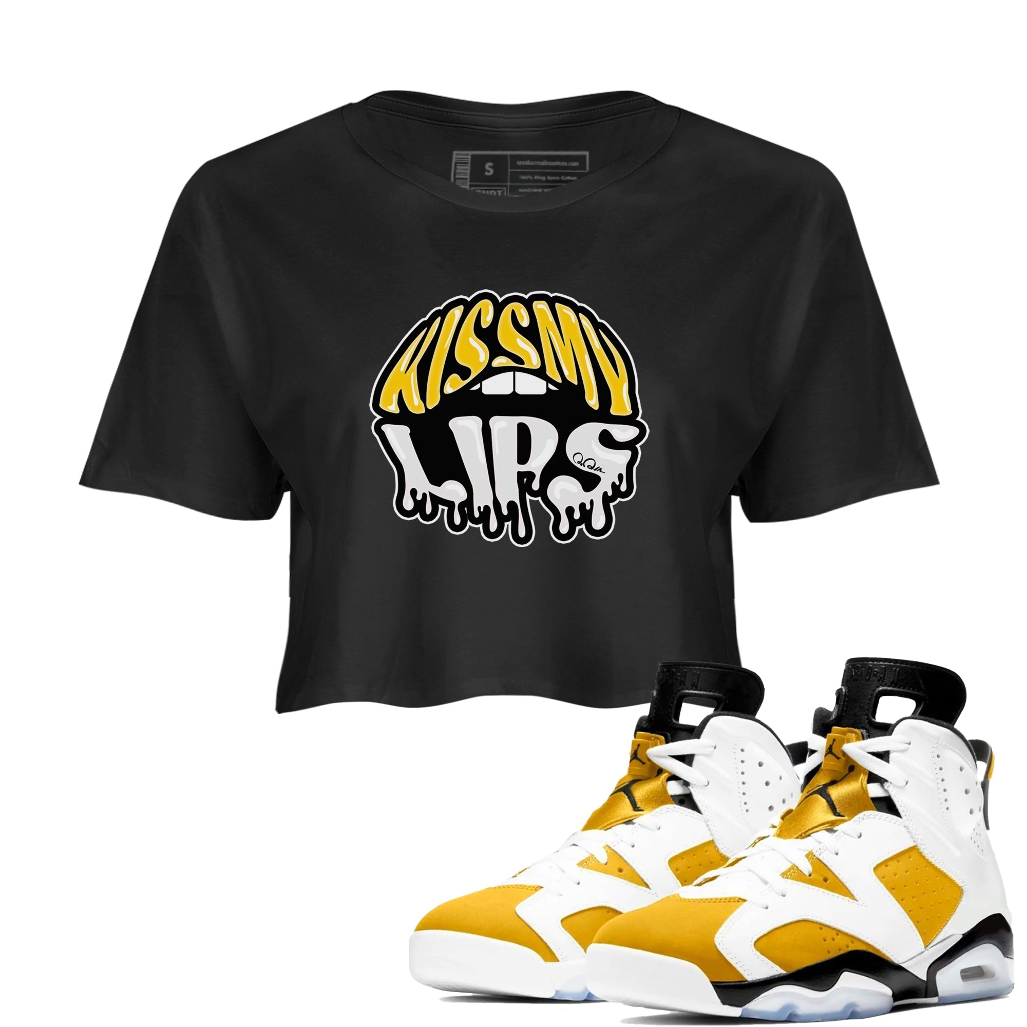 Kiss My Lips snkmatch Women's Top - Air Jordan 6 Yellow Ochre