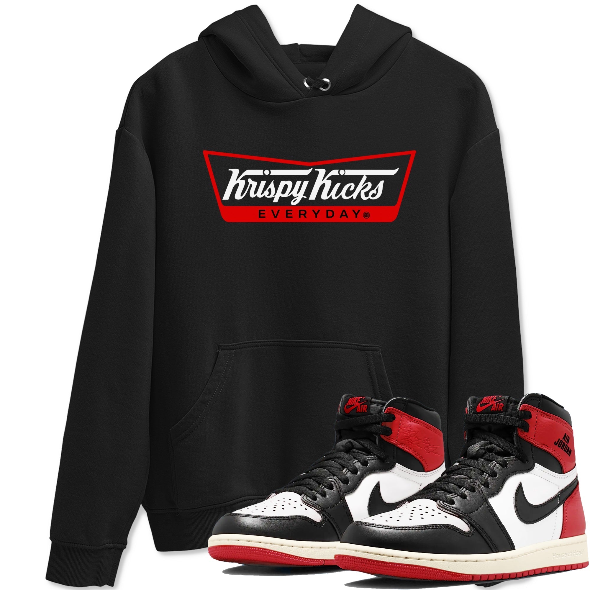 Krispy Kicks snkmatch Tees - Air Jordan 1 Black Toe Reimagined