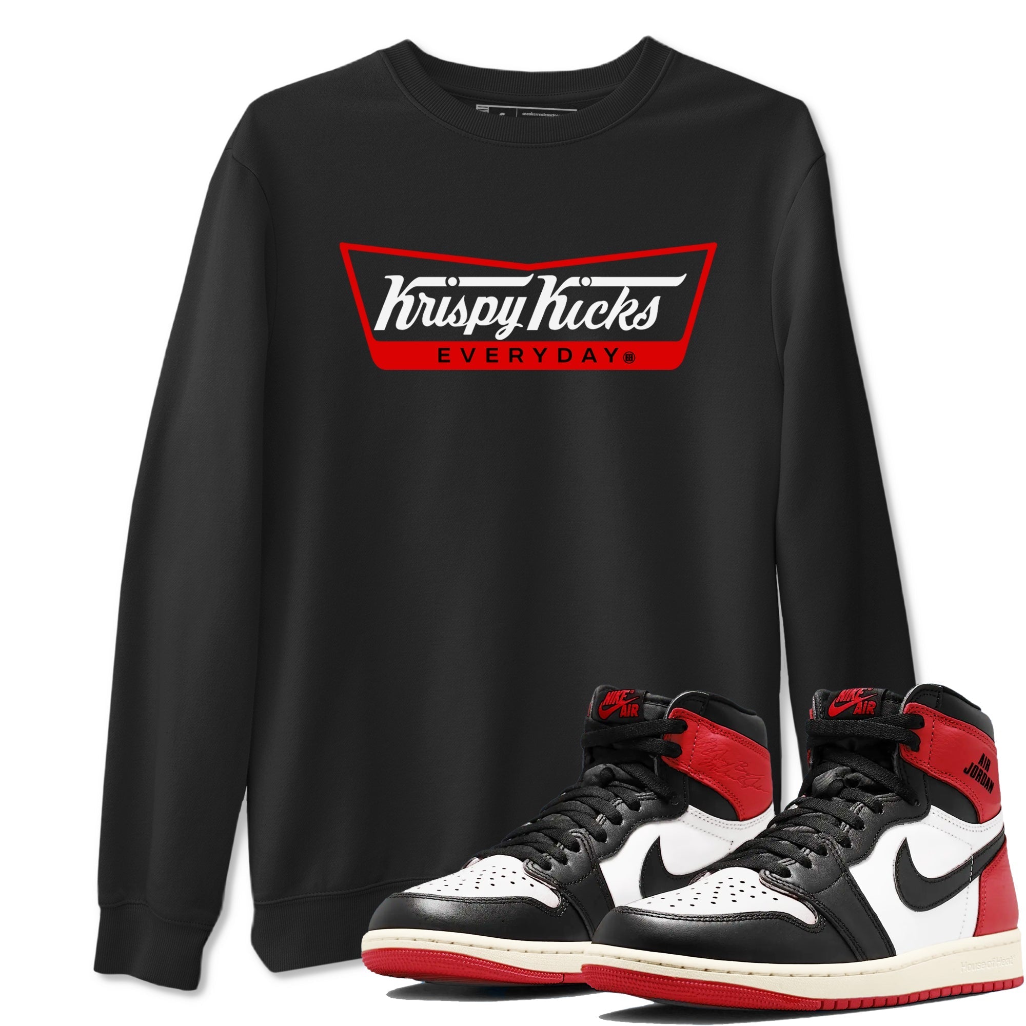 Krispy Kicks snkmatch Tees - Air Jordan 1 Black Toe Reimagined