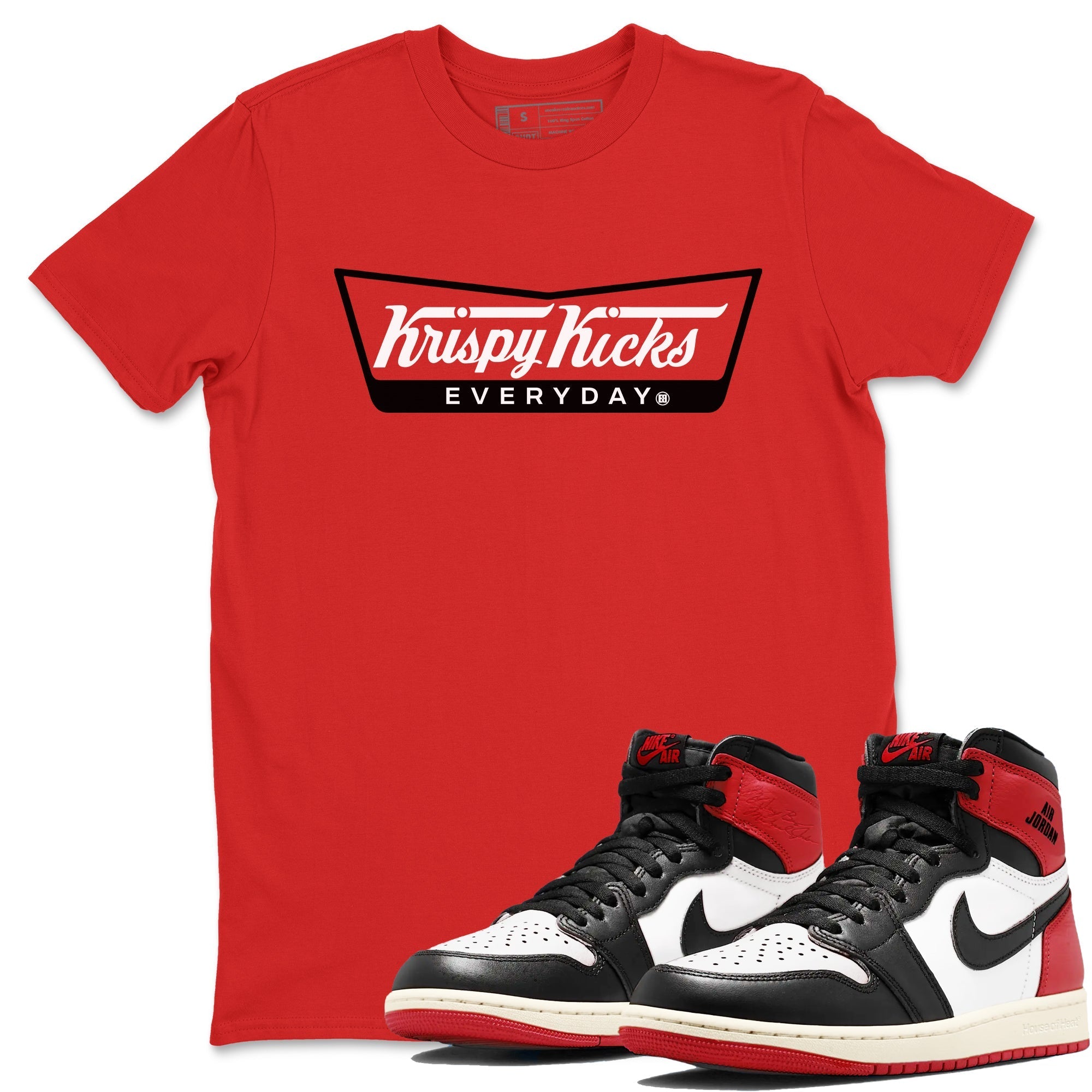 Krispy Kicks snkmatch Tees - Air Jordan 1 Black Toe Reimagined