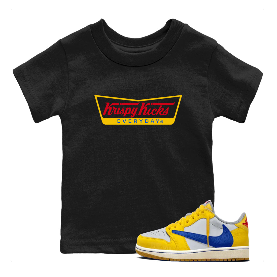 Krispy Kicks snkmatch Tees Kids - Air Jordan 1 Travis Scott Canary