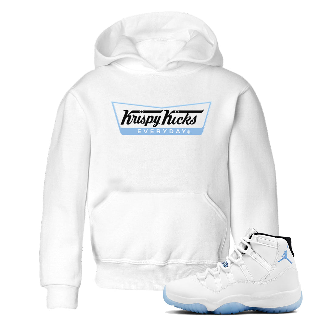Krispy Kicks snkmatch Tees Kids - Air Jordan 11 Legend Blue