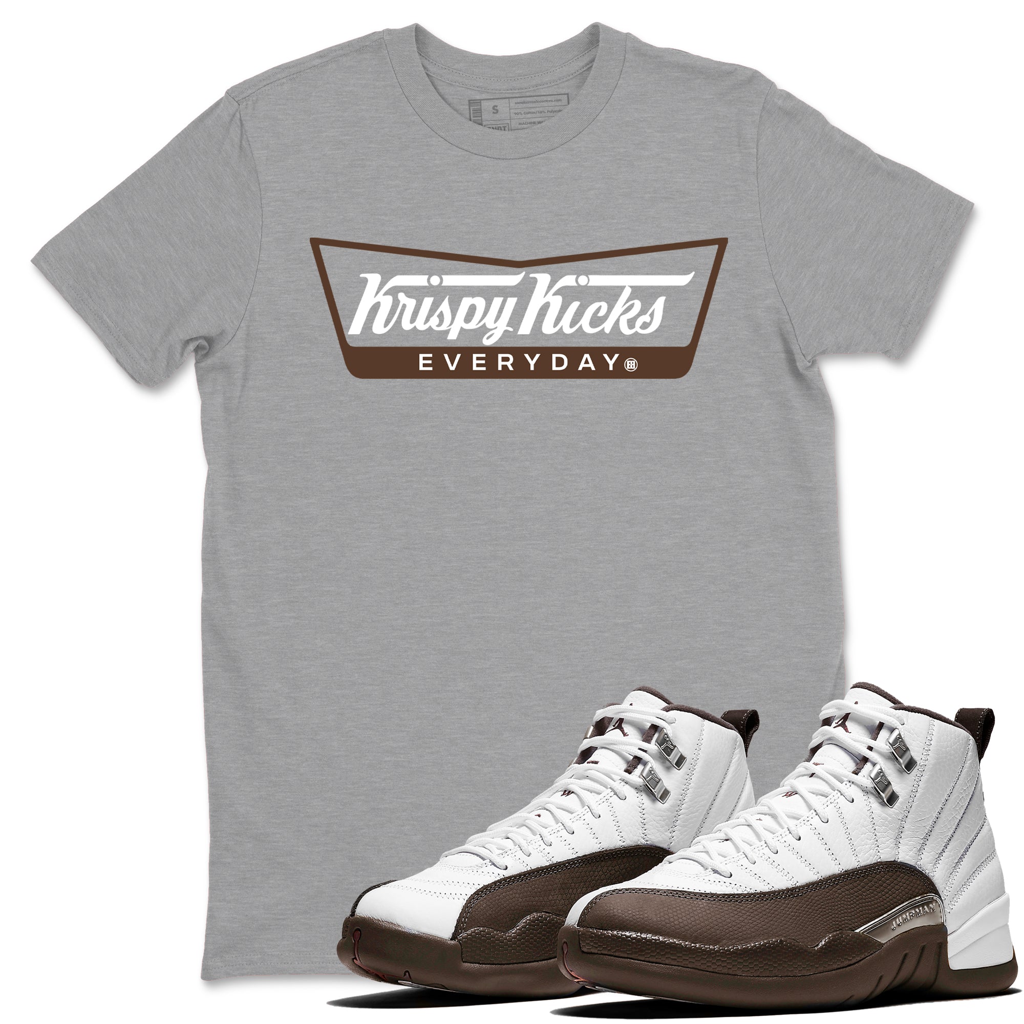 Krispy Kicks snkmatch Tees - Air Jordan 12 Baroque Brown