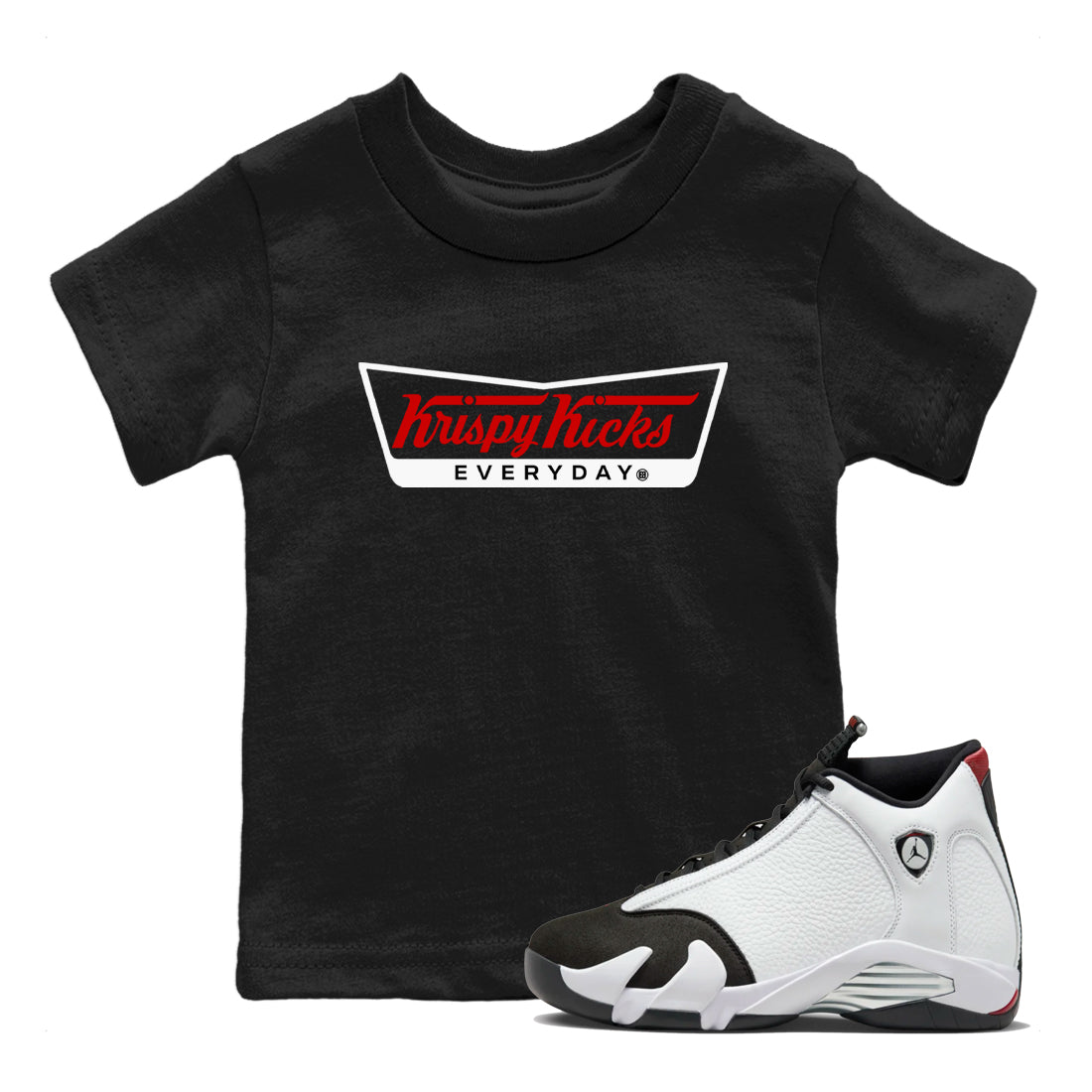 Krispy Kicks snkmatch Tees Kids - Air Jordan 14 Black Toe