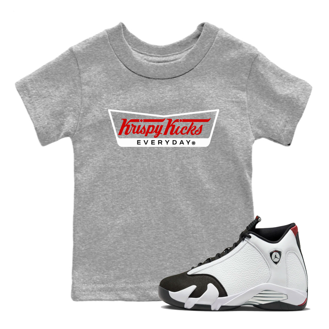 Krispy Kicks snkmatch Tees Kids - Air Jordan 14 Black Toe