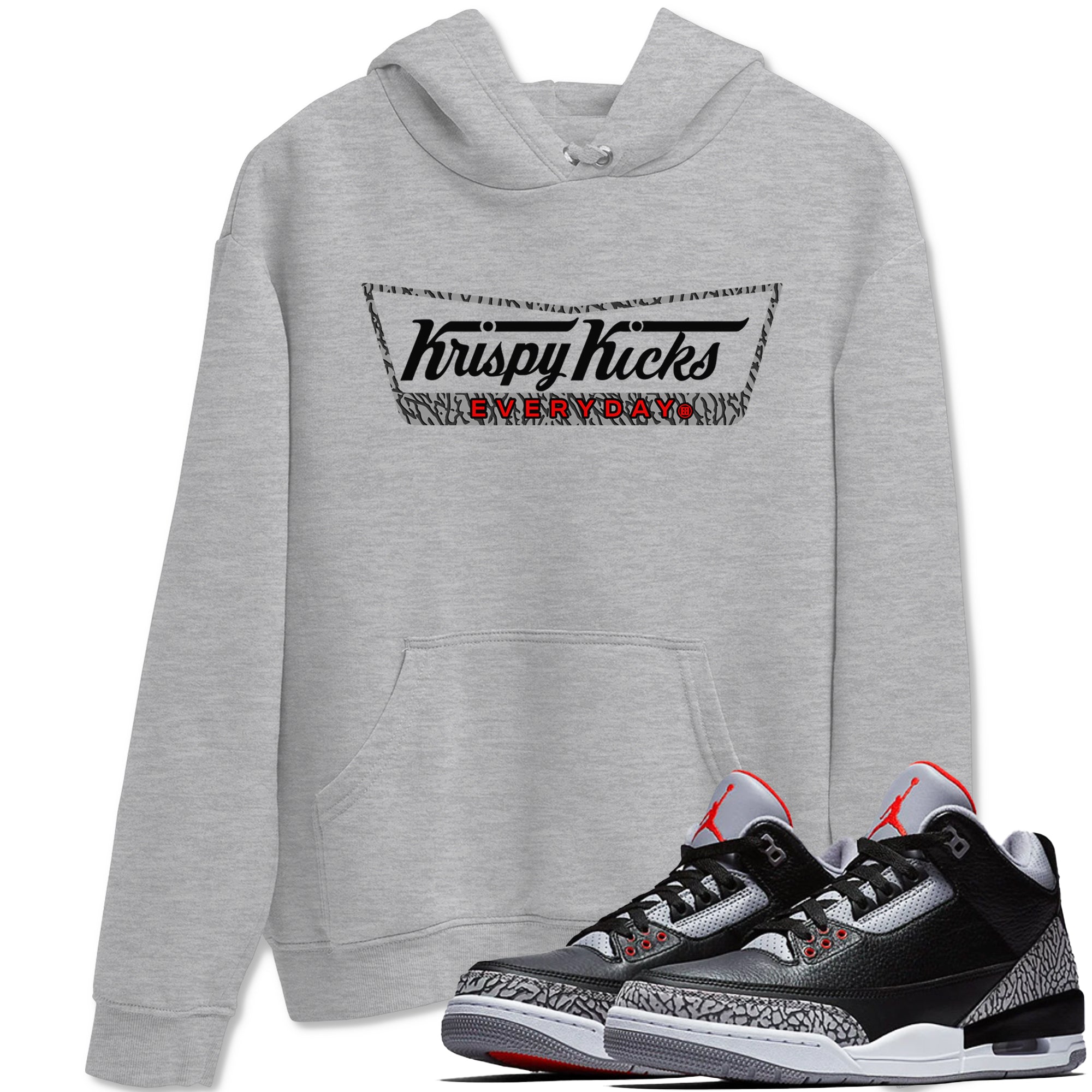Krispy Kicks snkmatch Tees - Air Jordan 3 Black Cement