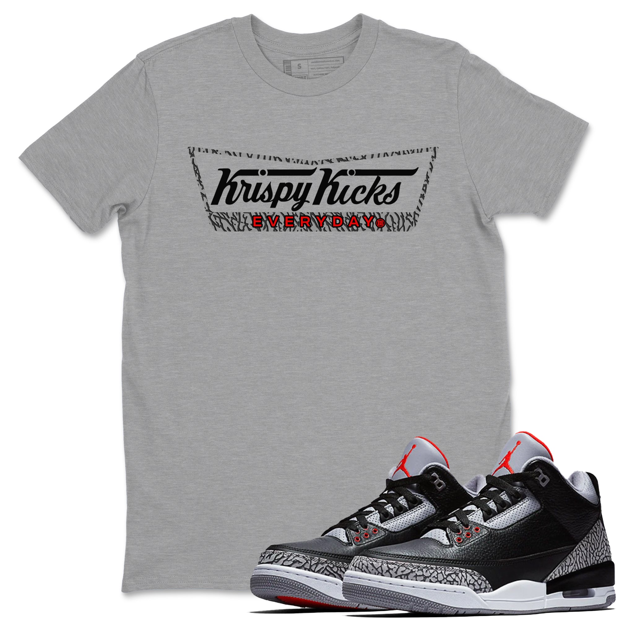 Krispy Kicks snkmatch Tees - Air Jordan 3 Black Cement