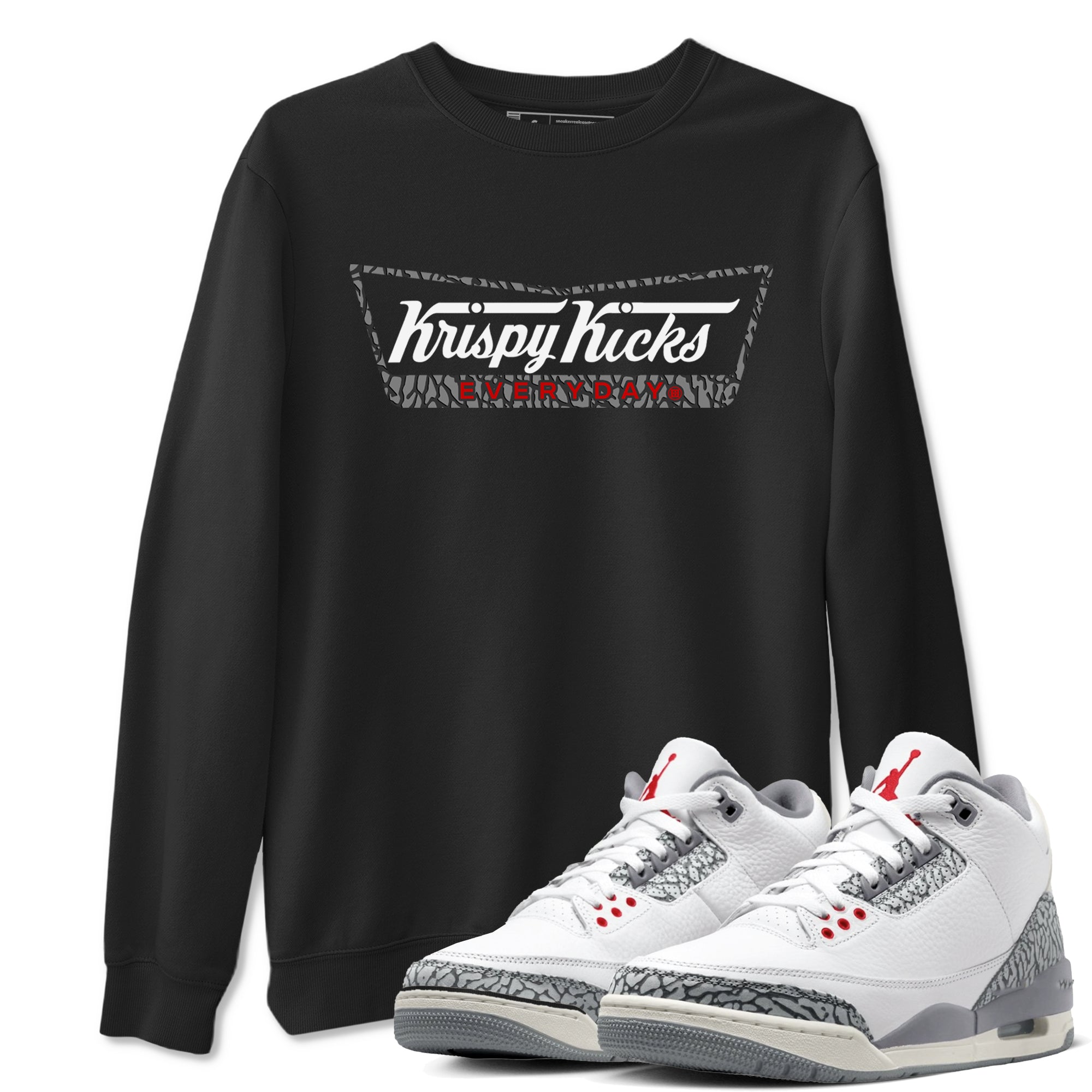 Krispy Kicks snkmatch Tees - Air Jordan 3 Cement Grey