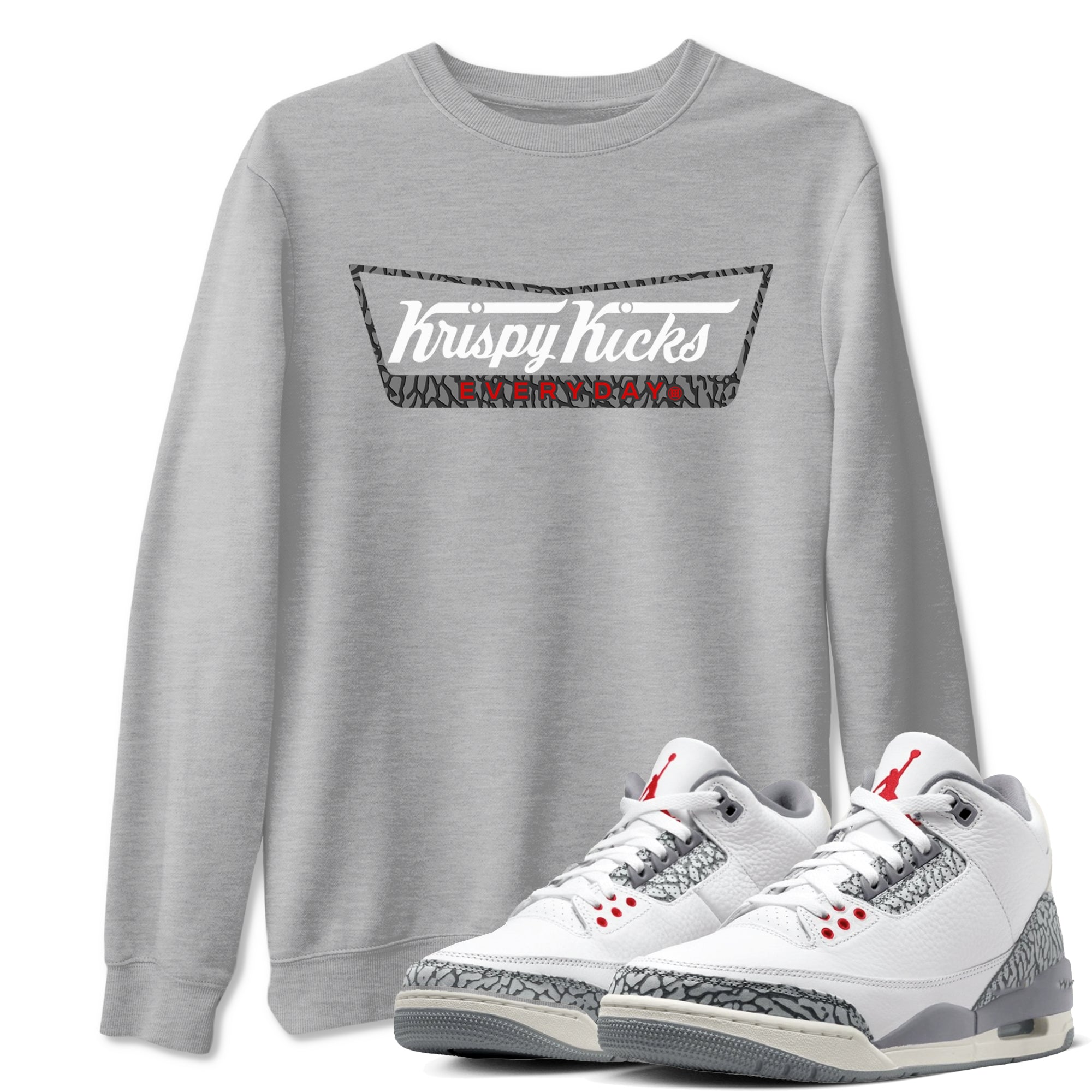 Krispy Kicks snkmatch Tees - Air Jordan 3 Cement Grey
