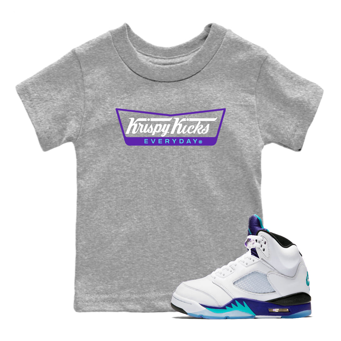 Krispy Kicks snkmatch Tees Kids - Air Jordan 5 Grape