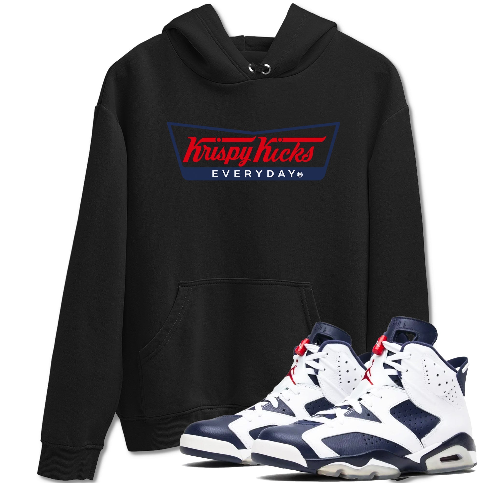 Krispy Kicks snkmatch Tees - Air Jordan 6 White And Midnight Navy