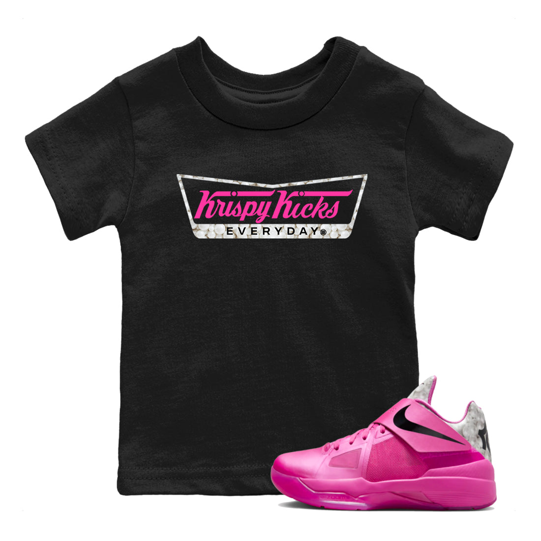 Krispy Kicks snkmatch Tees Kids - Nike KD 4 Aunt Pearl