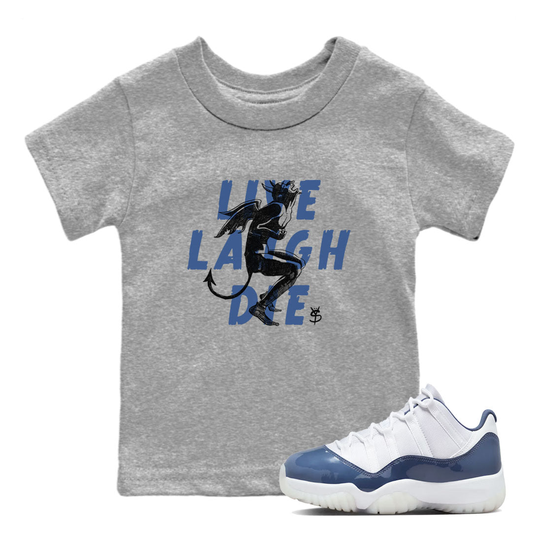 Laughing Devil snkmatch Tees Kids - Air Jordan 11 Diffused Blue