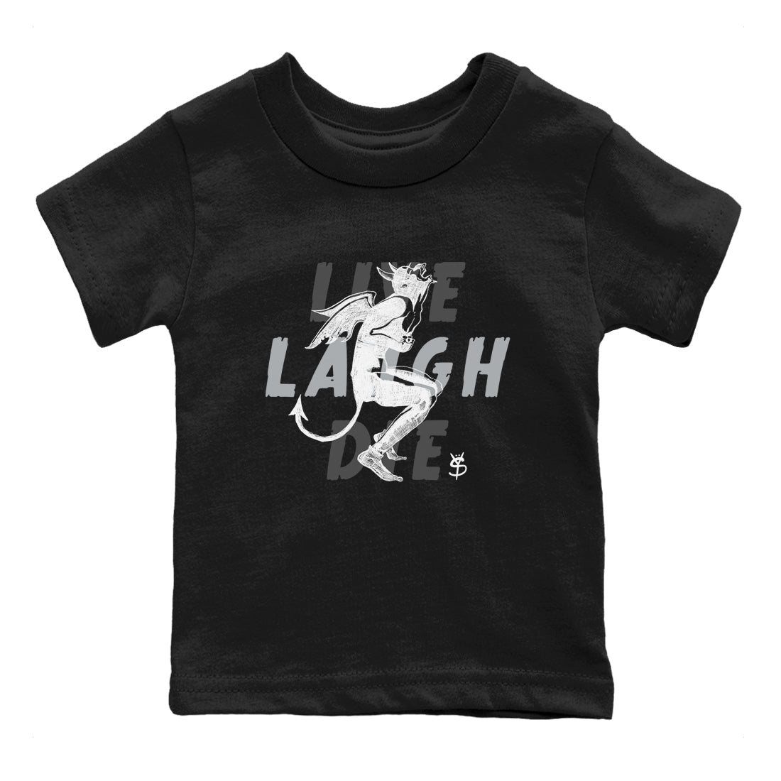 Laughing Devil snkmatch Tees Kids - Air Jordan 12 Black Wolf Grey