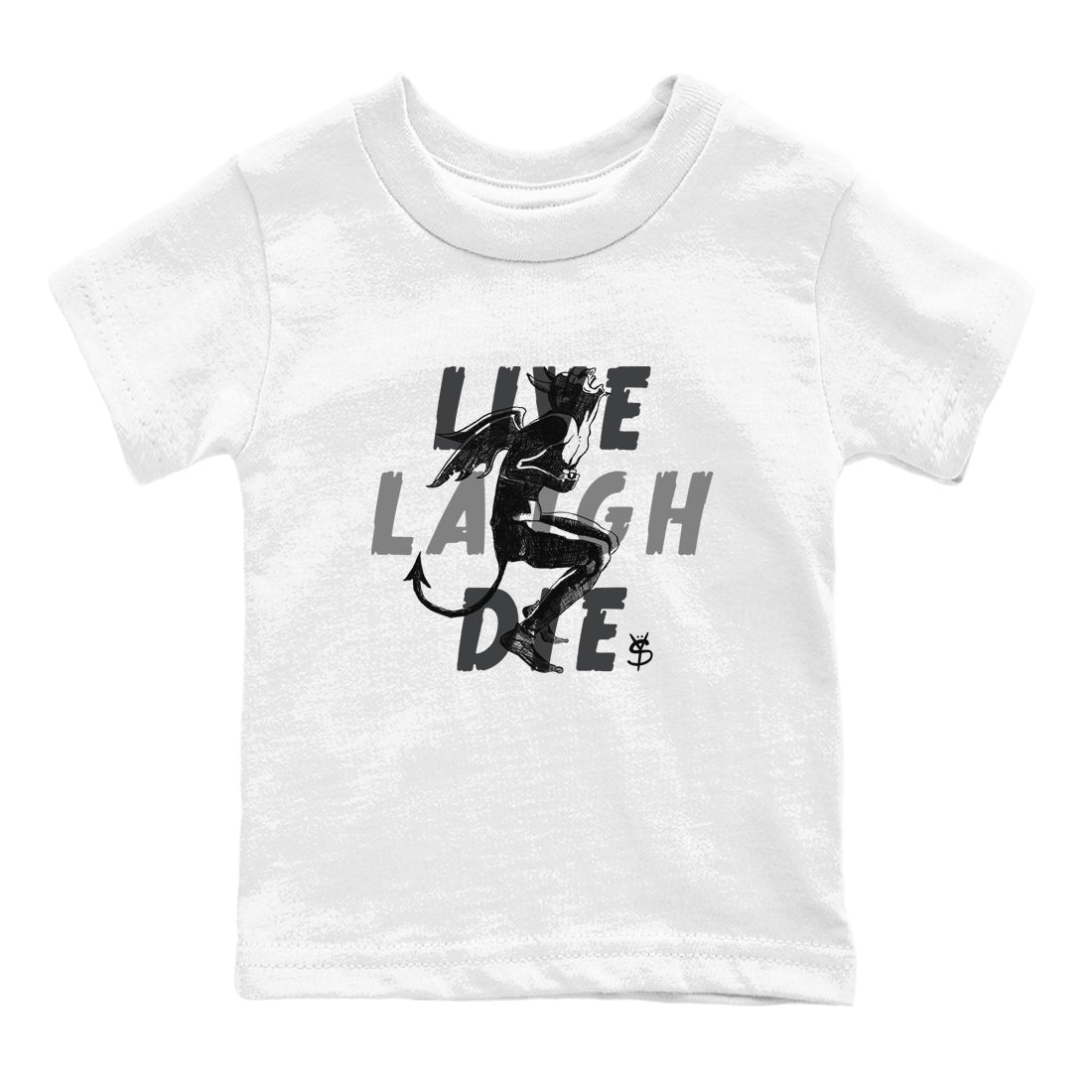 Laughing Devil snkmatch Tees Kids - Air Jordan 12 Black Wolf Grey