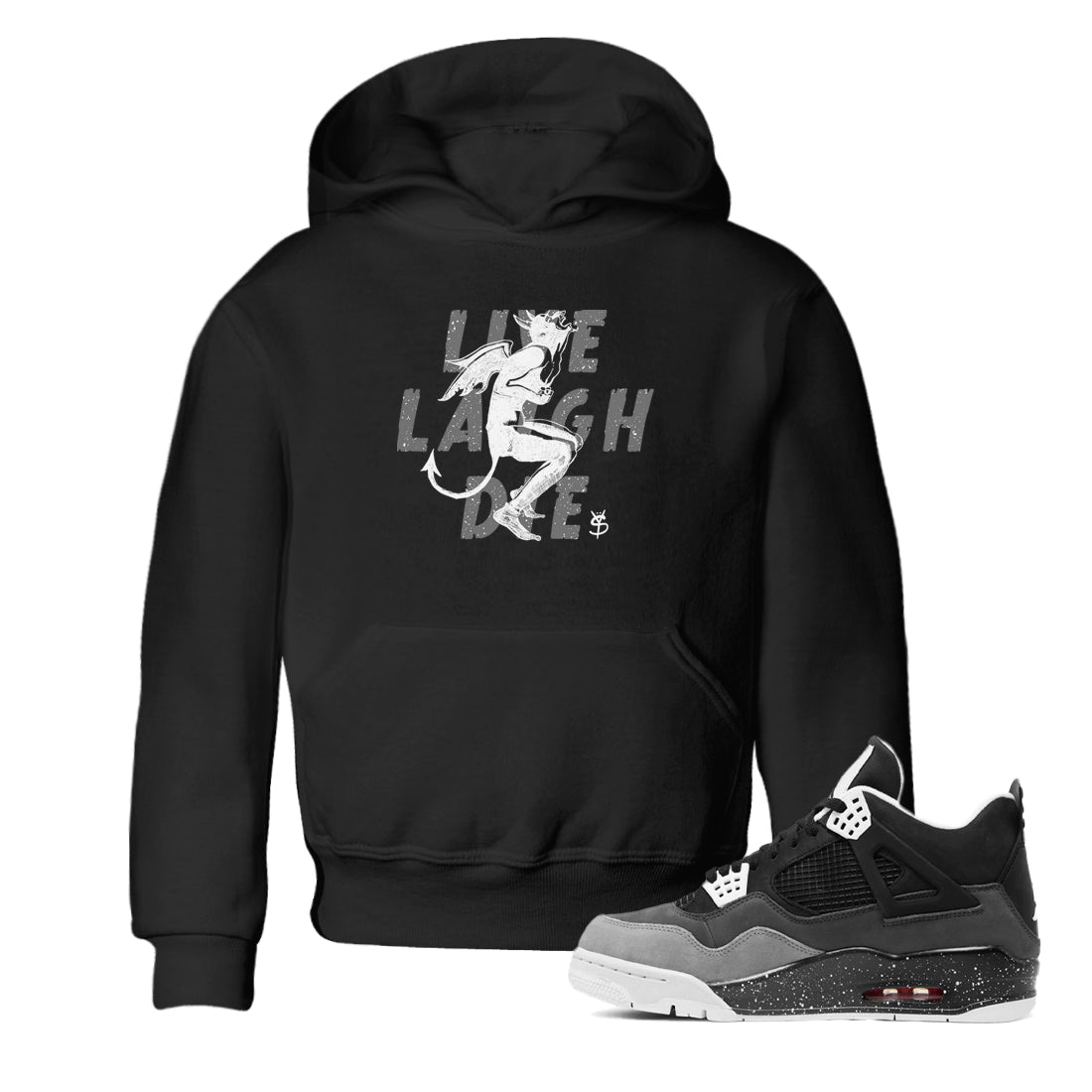 Laughing Devil snkmatch Tees Kids - Air Jordan 4 Fear