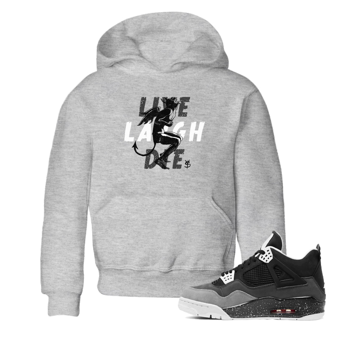 Laughing Devil snkmatch Tees Kids - Air Jordan 4 Fear