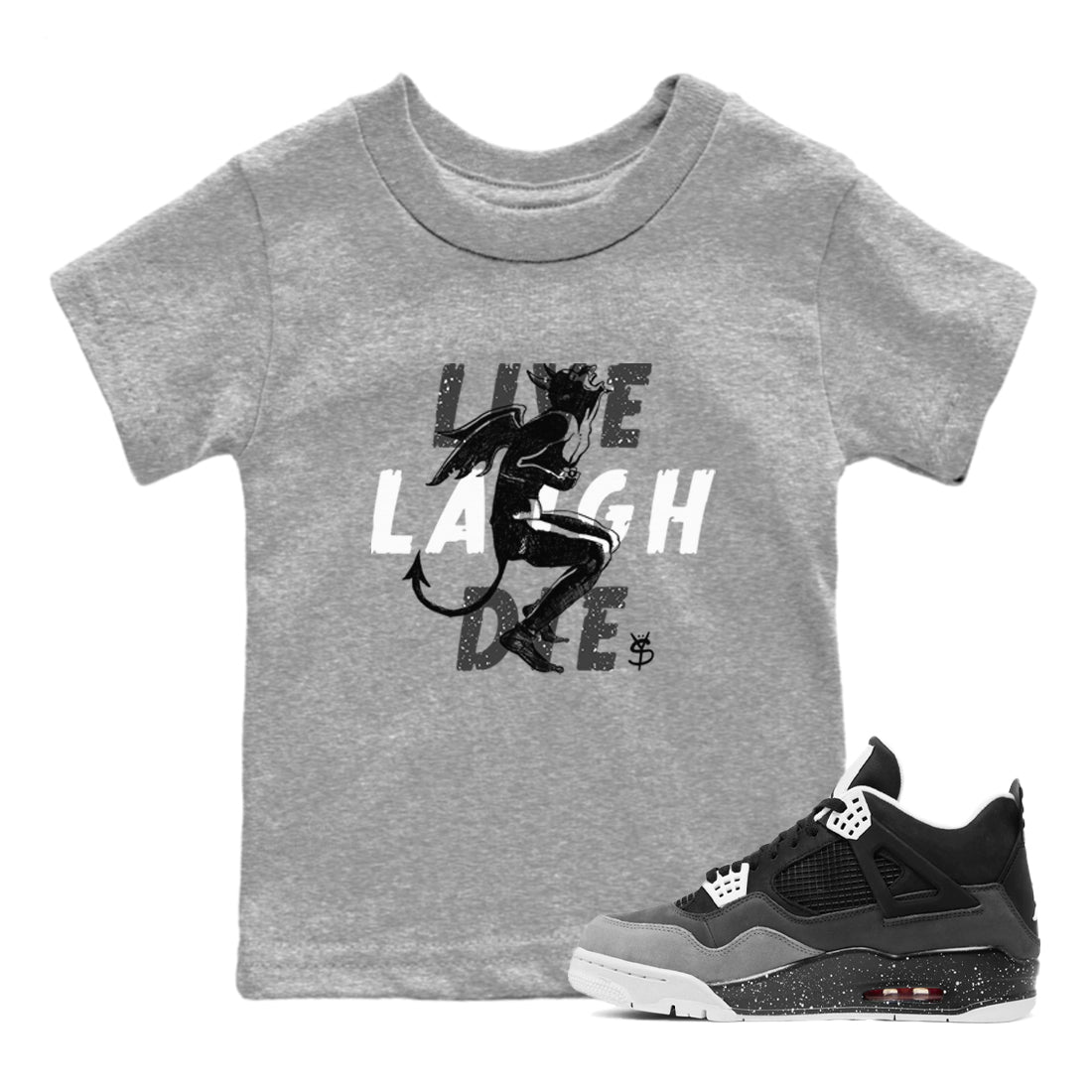 Laughing Devil snkmatch Tees Kids - Air Jordan 4 Fear