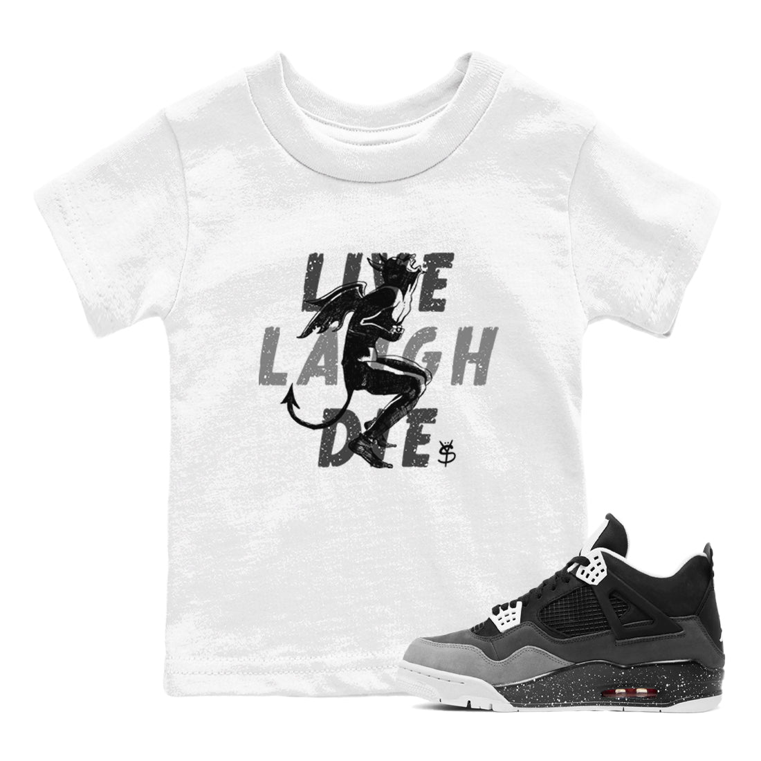 Laughing Devil snkmatch Tees Kids - Air Jordan 4 Fear