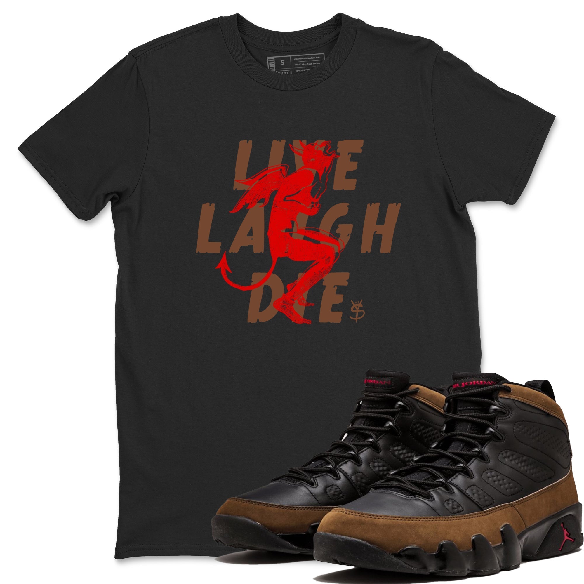 Laughing Devil snkmatch Tees - Air Jordan 9 Olive