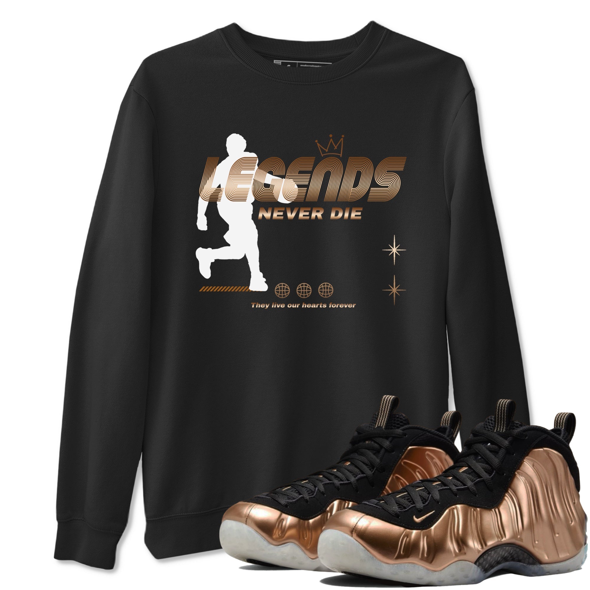 Legends Never Die snkmatch Tees - Air Foamposite One Metallic Copper