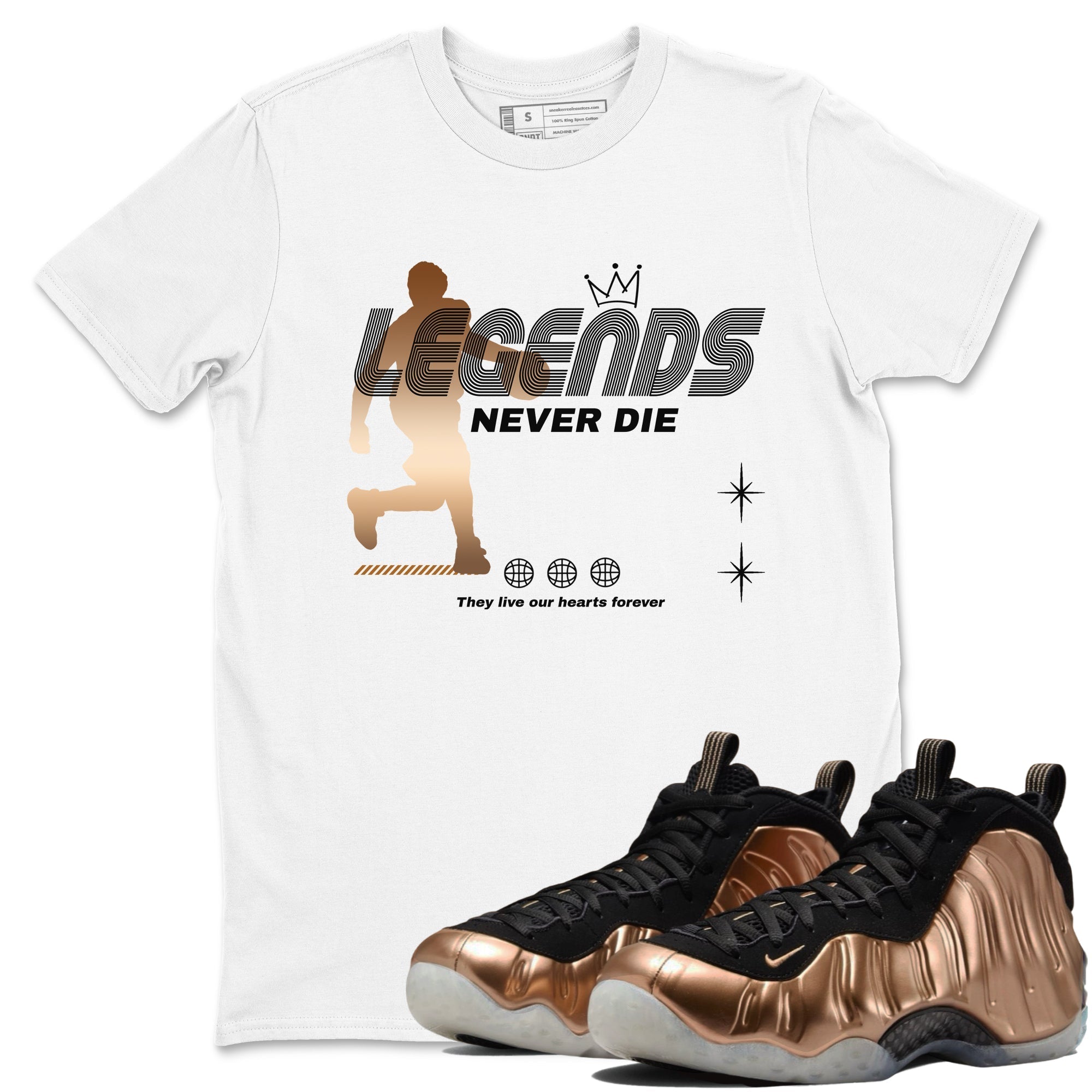 Legends Never Die snkmatch Tees - Air Foamposite One Metallic Copper