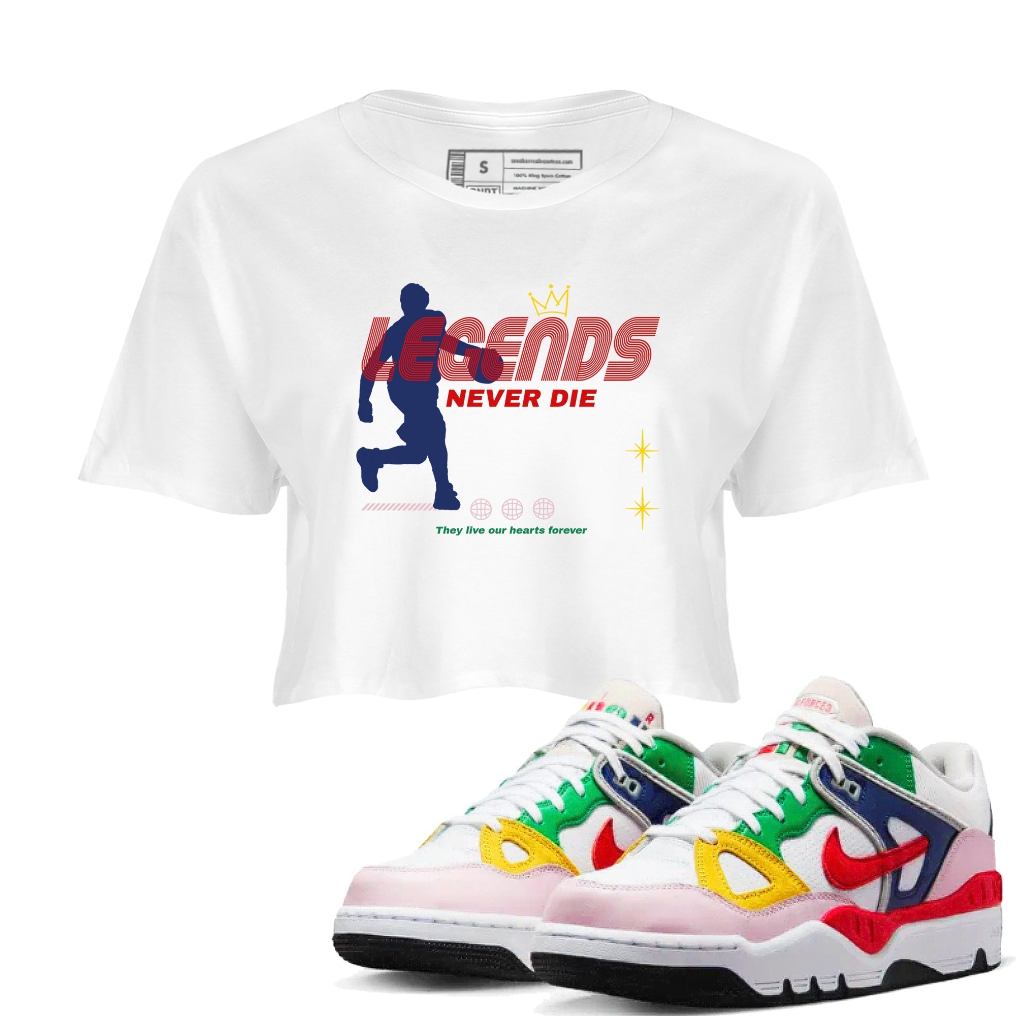 Legends Never Die snkmatch Women's Top - Air Force 3 Blue Void and Tour Yellow