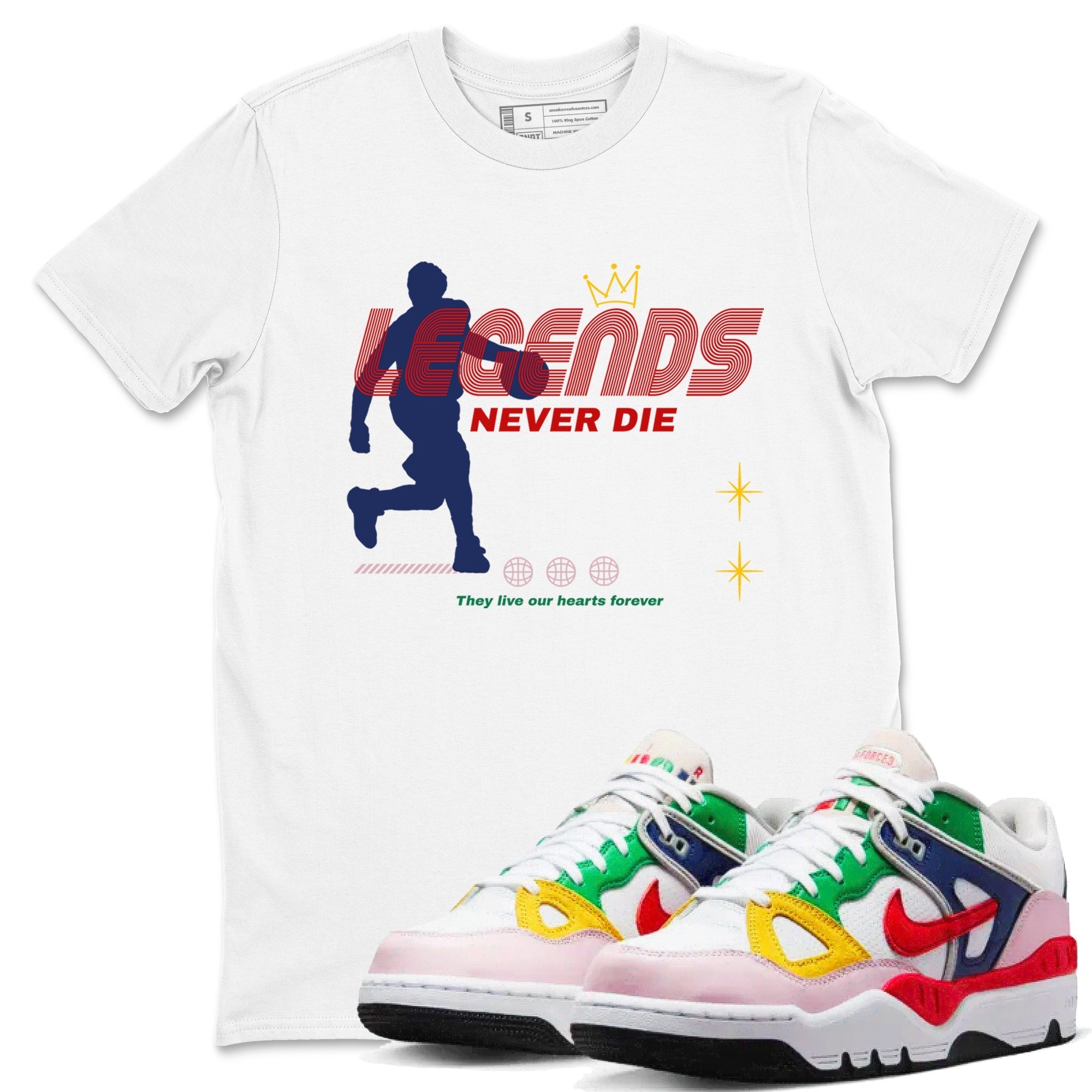 Legends Never Die snkmatch Tees - Air Force 3 Blue Void and Tour Yellow