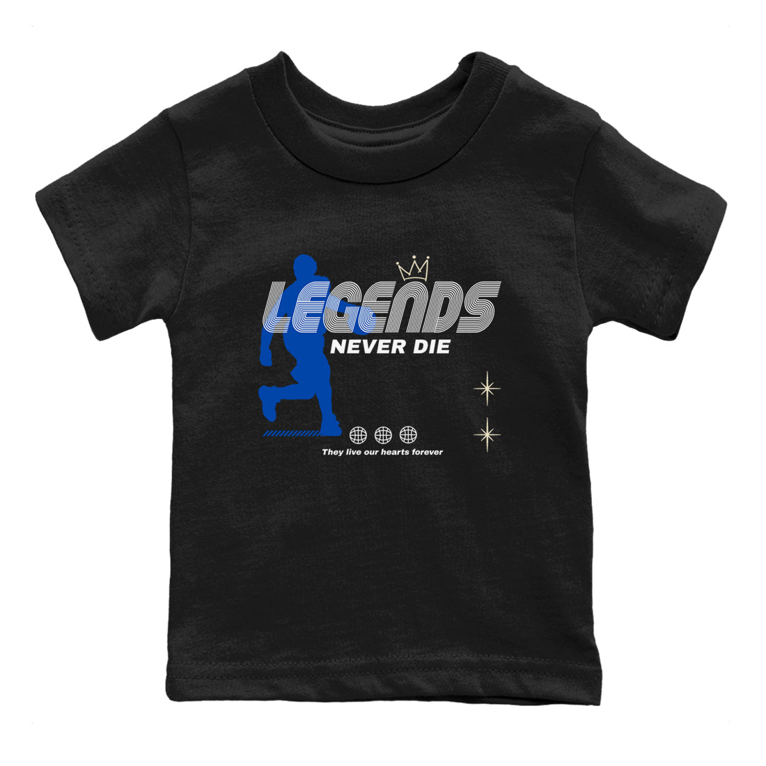 Legends Never Die snkmatch Tees Kids - Air Jordan 1 Game Royal