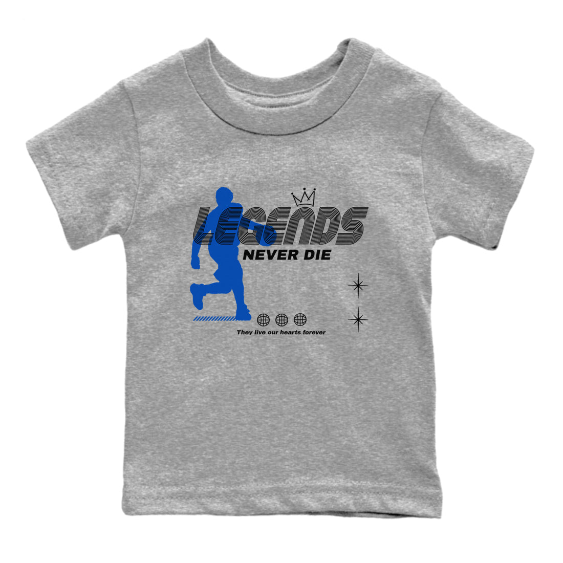 Legends Never Die snkmatch Tees Kids - Air Jordan 1 Game Royal