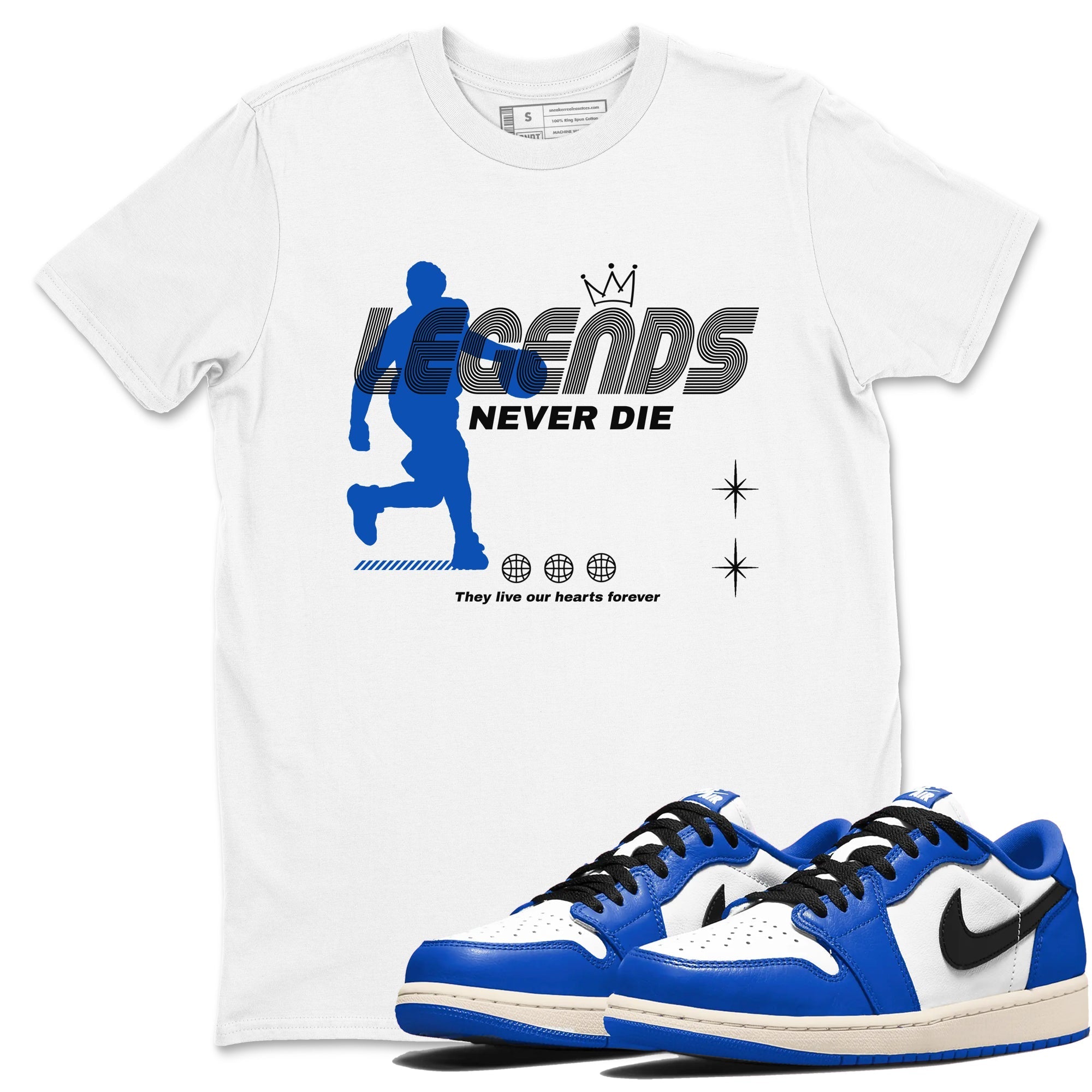 Legends Never Die snkmatch Tees - Air Jordan 1 Game Royal