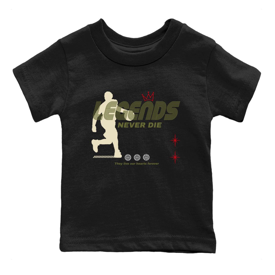 Legends Never Die snkmatch Tees Kids - Air Jordan 1 Travis Scott Medium Olive