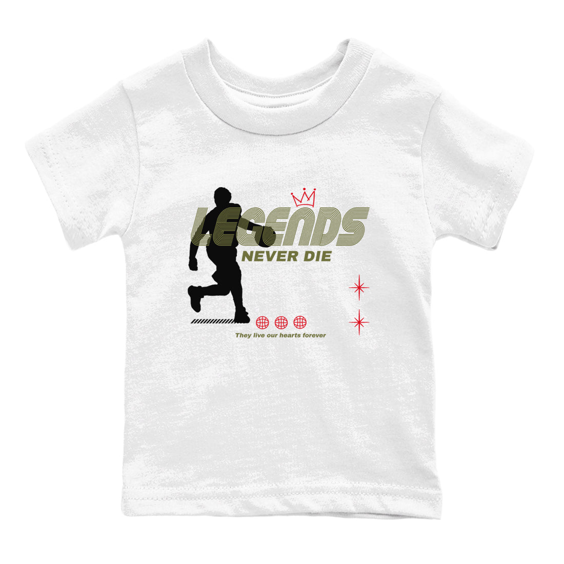 Legends Never Die snkmatch Tees Kids - Air Jordan 1 Travis Scott Medium Olive