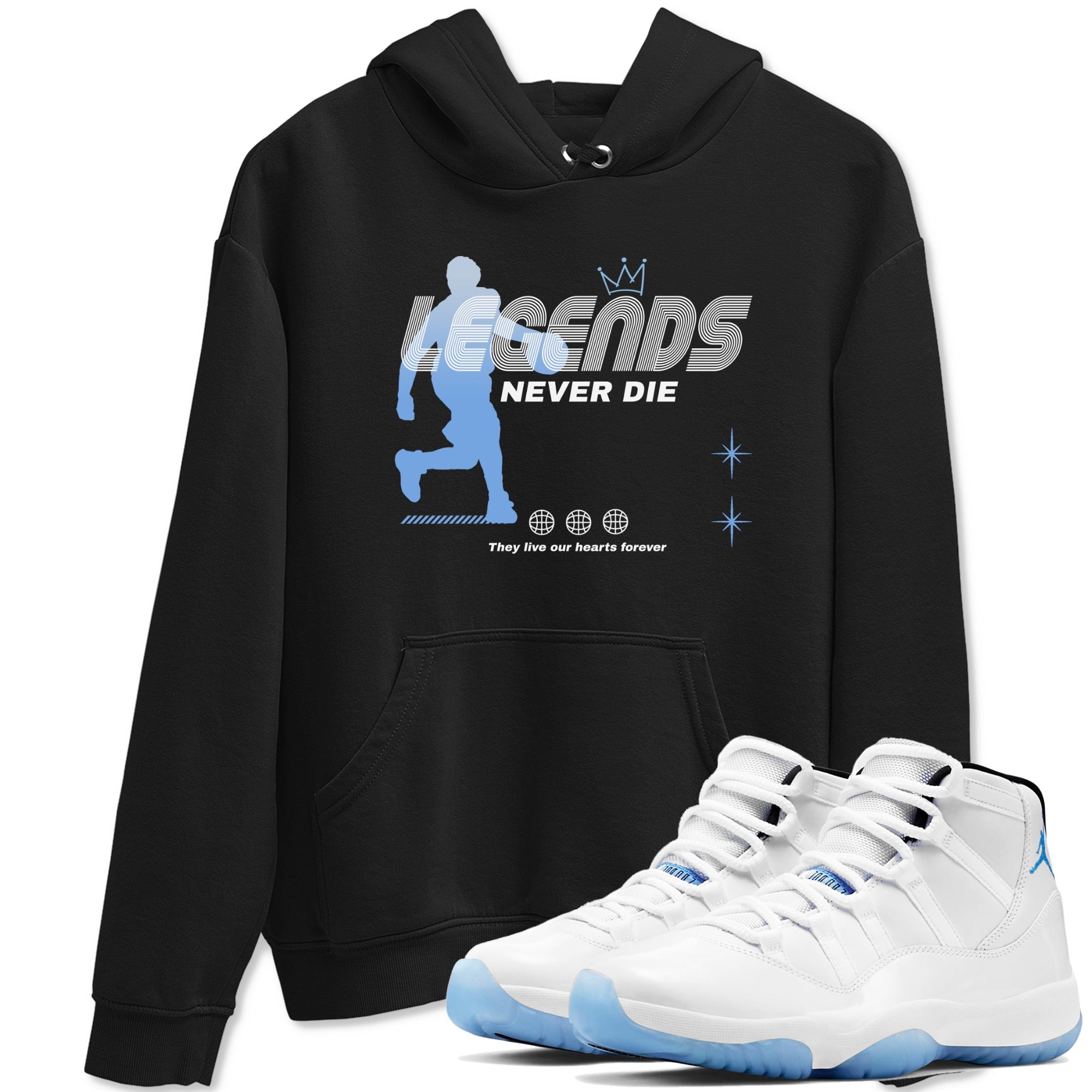 Legends Never Die snkmatch Tees - Air Jordan 11 Legend Blue