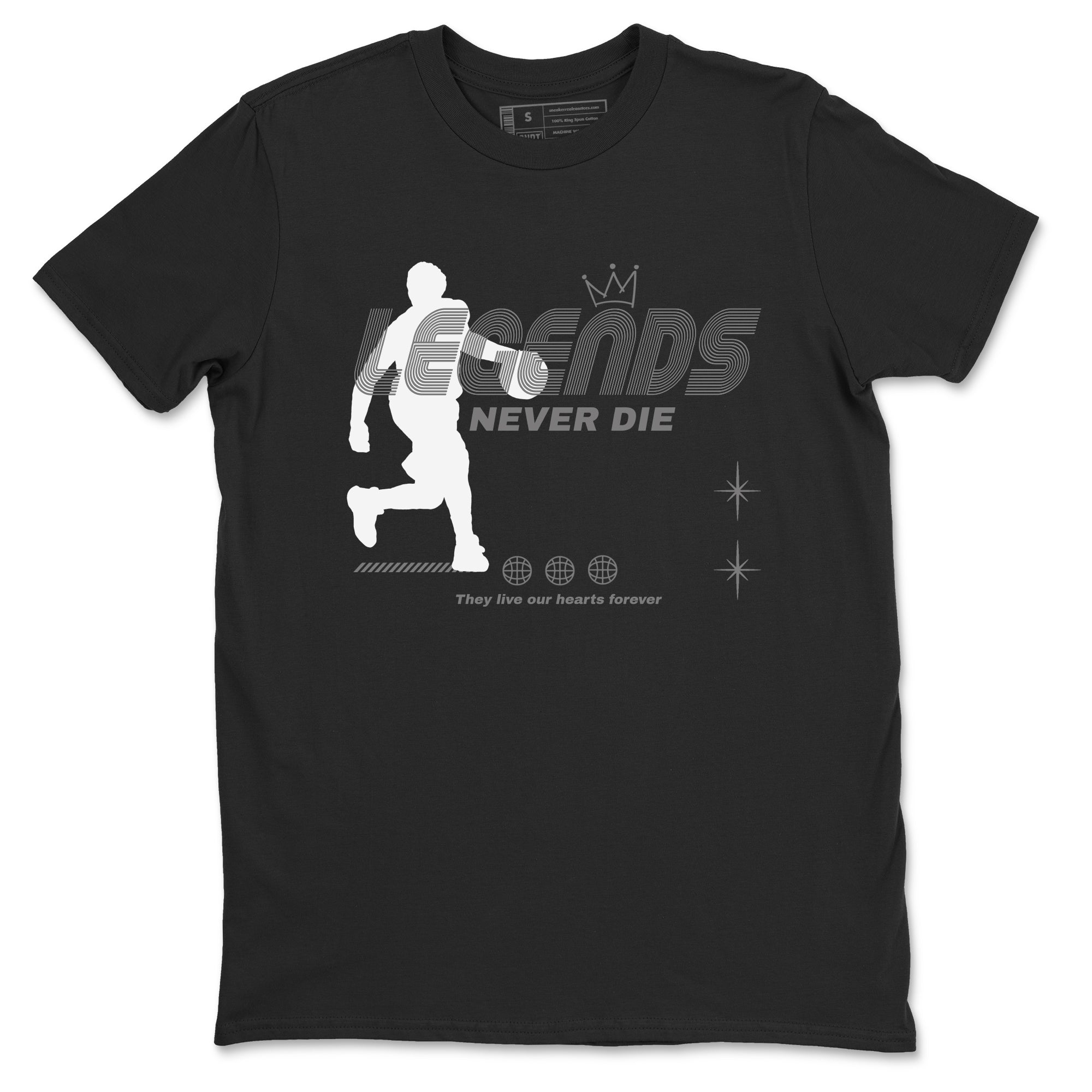 Legends Never Die snkmatch Tees - Air Jordan 12 Black Wolf Grey