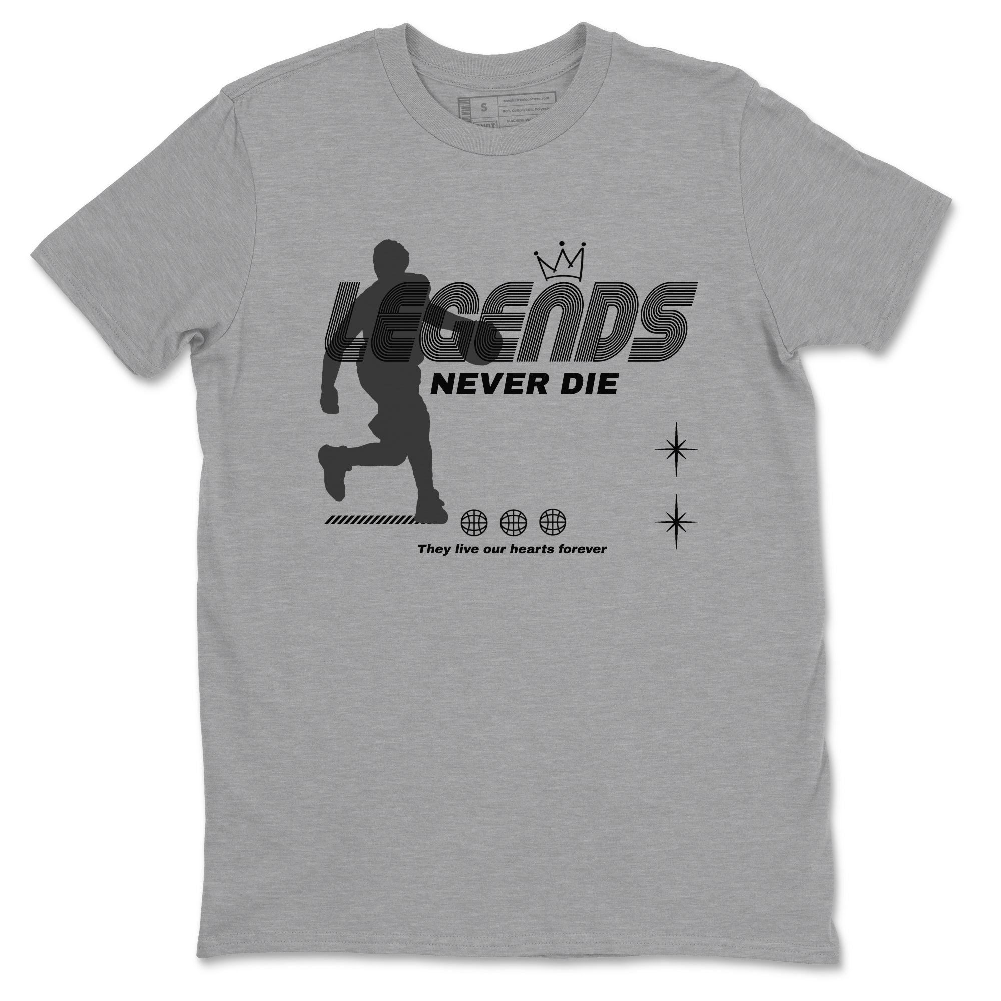 Legends Never Die snkmatch Tees - Air Jordan 12 Black Wolf Grey